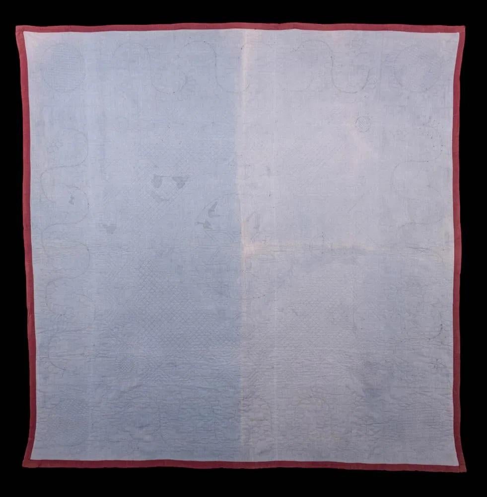 Wool Antique Amish Dimond Quilt with Ex-Museum Provenance For Sale