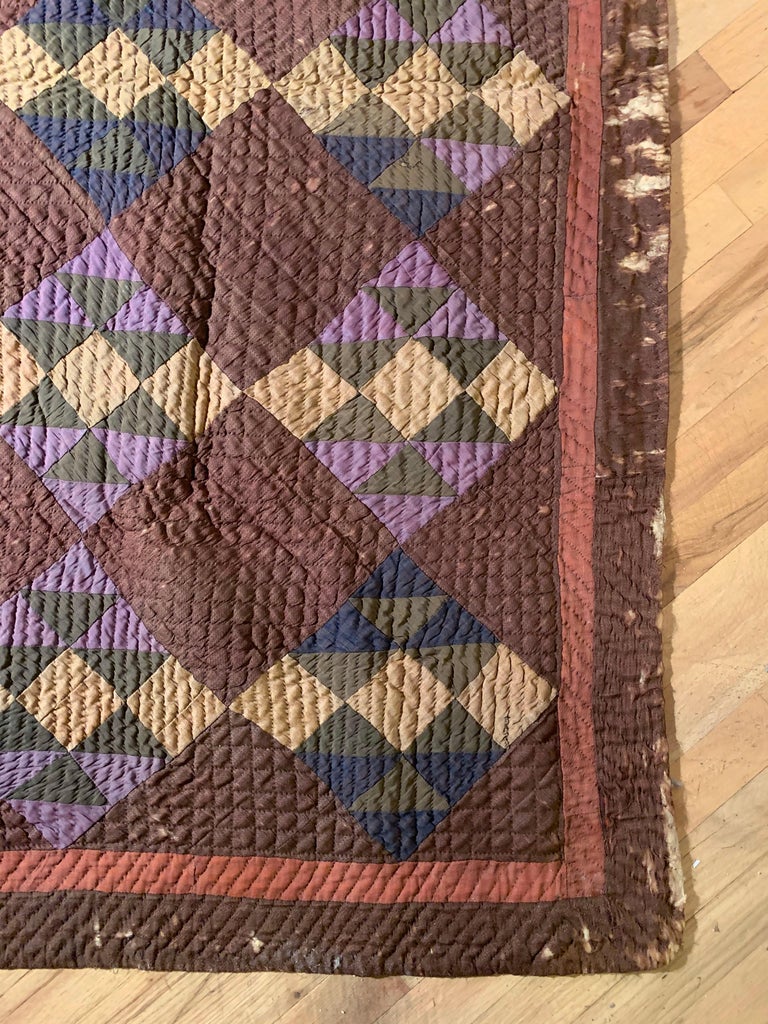 Antique Amish Quilt Blanket For Sale at 1stDibs