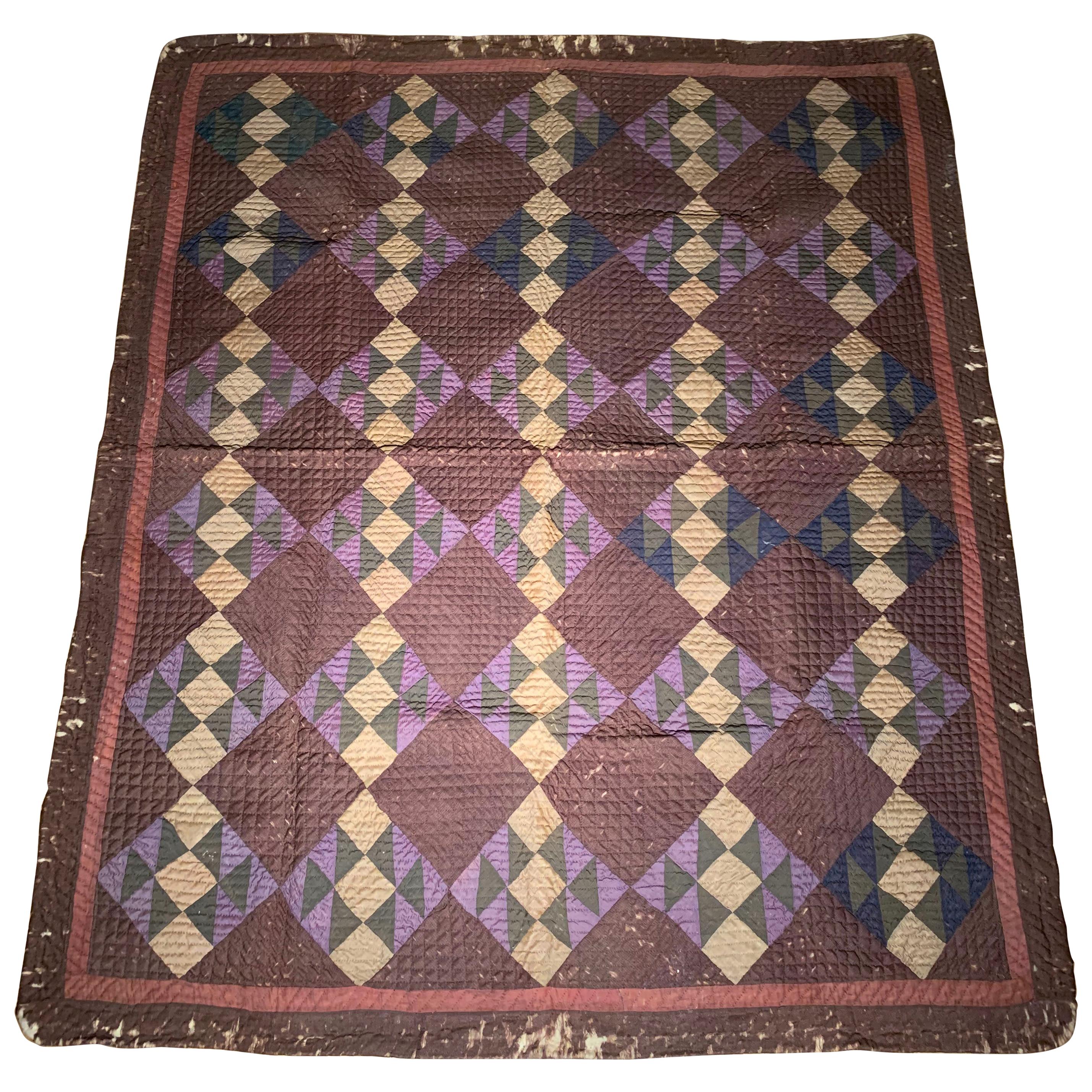 Antique Quilts, Amish Crib Quilt Mounted For Sale at 1stDibs | amish ...