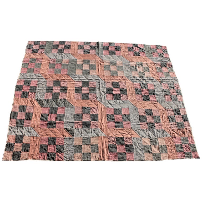 Antique Amish Quilt Nine Patch Mifflin County, Pennsylvania For Sale at