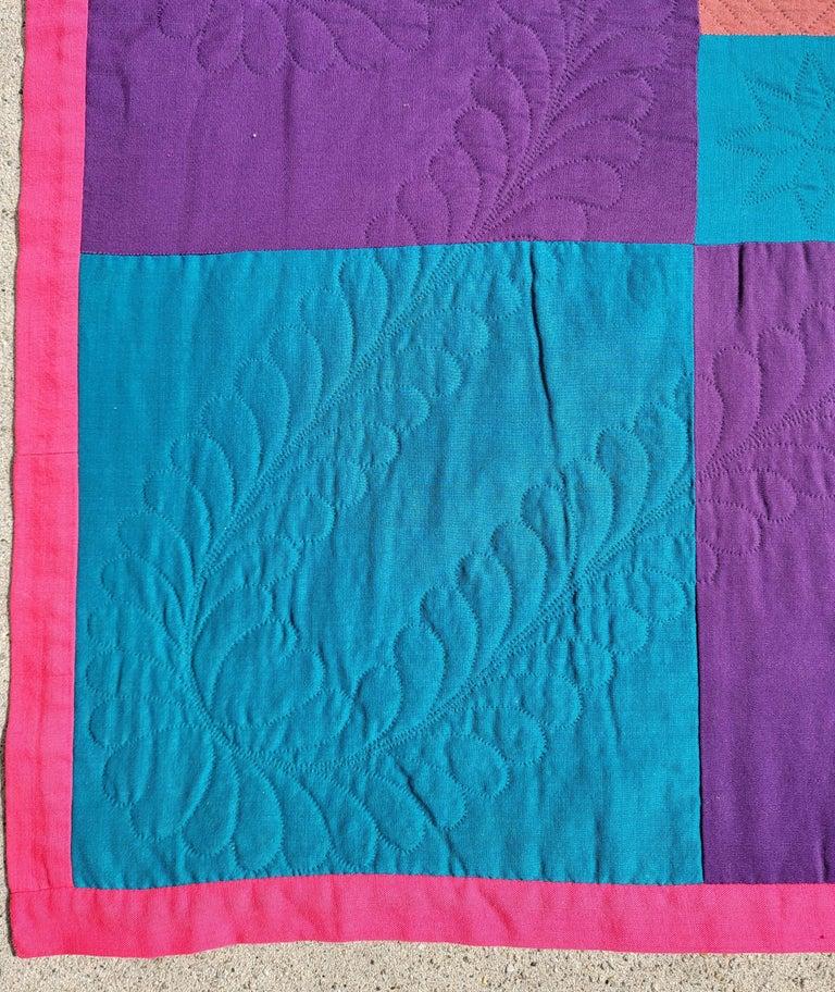 Early Amish 20thc Diamant in einem Quadrat Quilt in Wolle. erstaunlichen Zustand und Farben aus einer 50 Jahre Sammlung noch nie zum Verkauf angeboten. Die Farben sind sehr ungewöhnlich für Lancaster-Amish-Wollquilts.