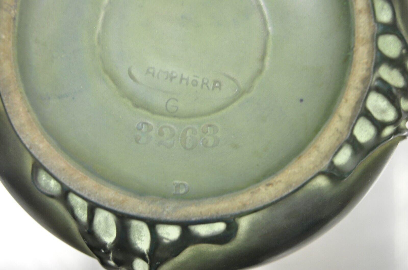 Grand vase antique Art Nouveau Amphora bleu vert irisé 3263 en vente 2
