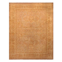 Tapis floral ancien en laine beige-marron Amritsar avec détails champêtres de Rug & Kilim