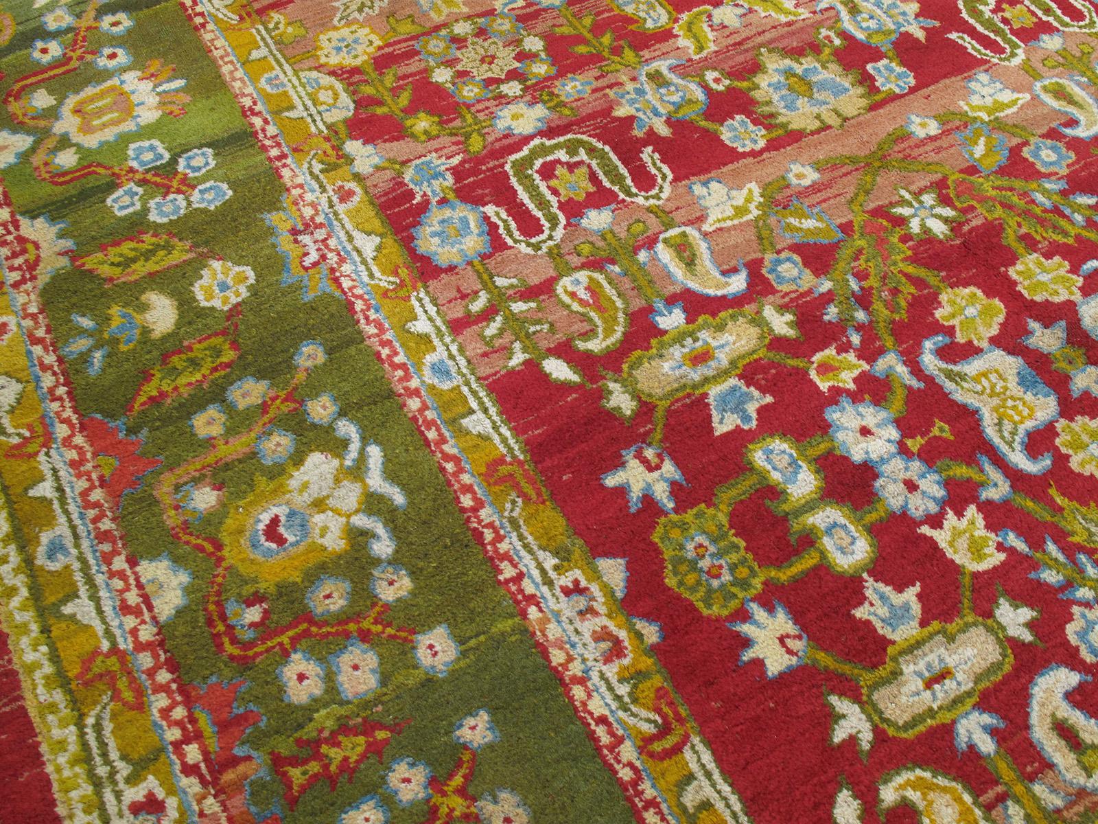 Hand-Knotted Antique Amritsar Carpet (DK-110-1) For Sale