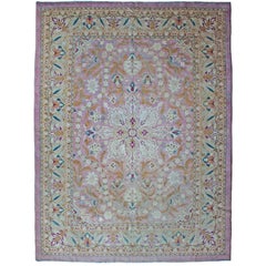 Antique Amritsar Carpet, India, Soft Pink Tones