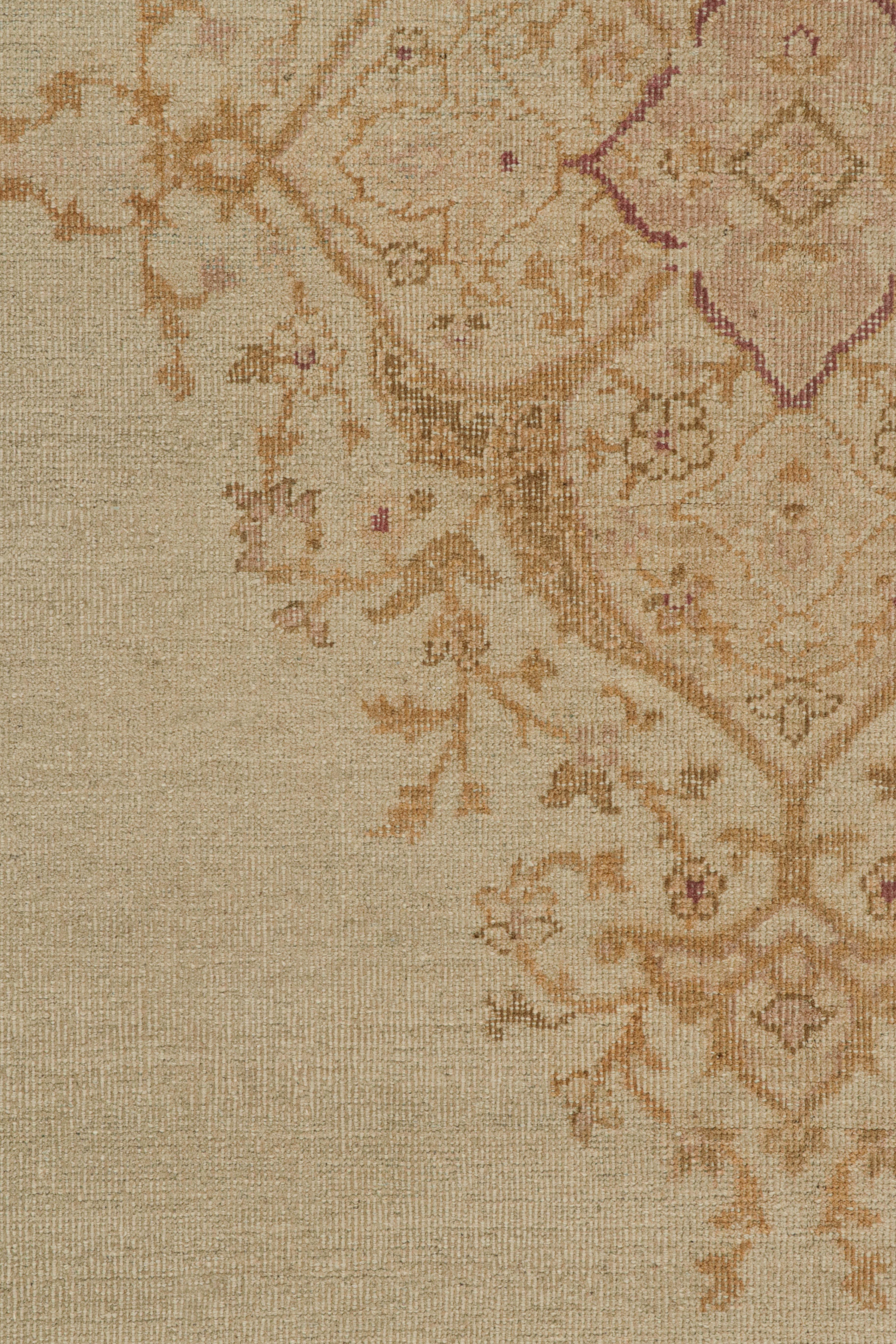 Indien Tapis carré Amritsar antique avec médaillons et motifs floraux de Rug & Kilim en vente