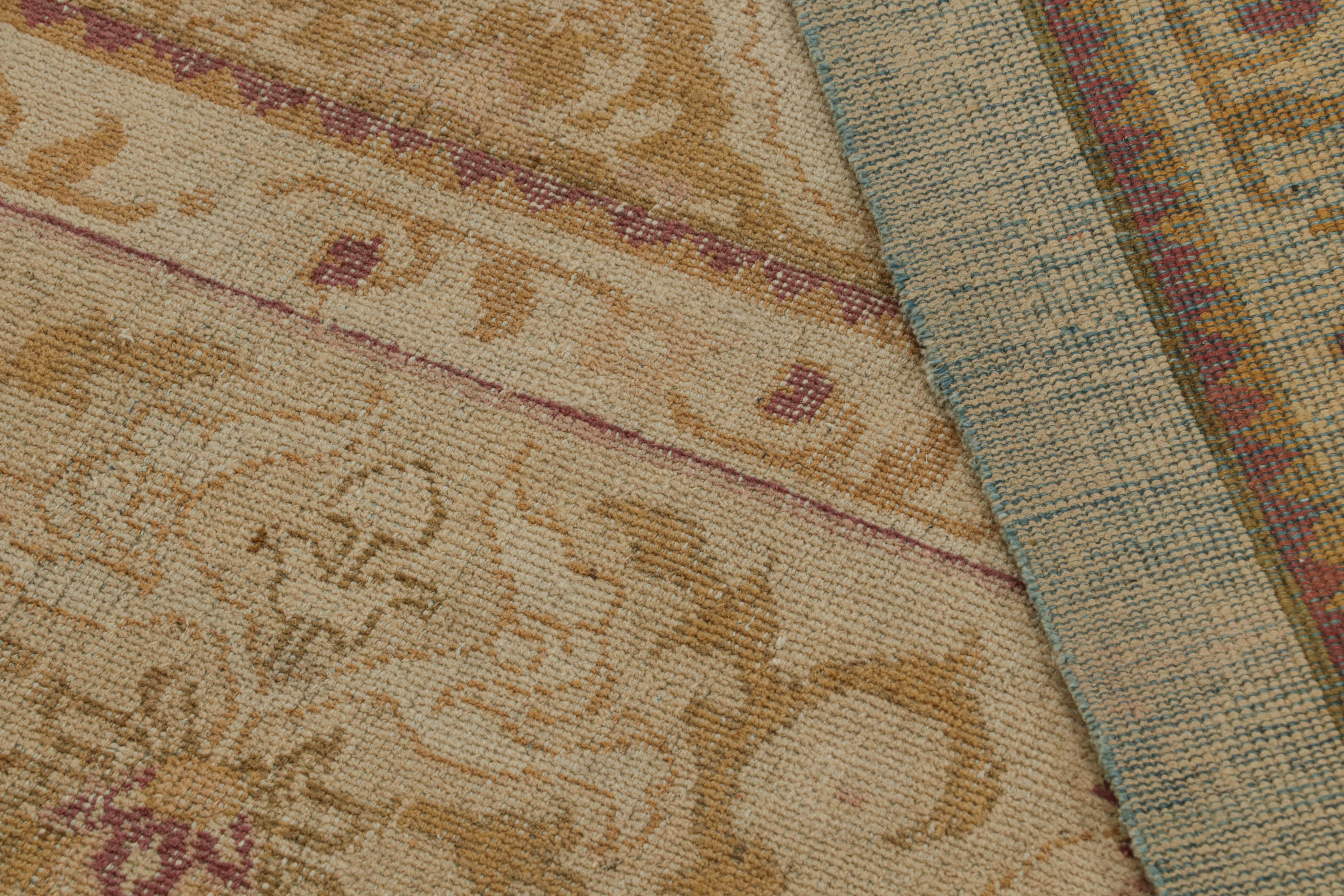 Laine Tapis carré Amritsar antique avec médaillons et motifs floraux de Rug & Kilim en vente