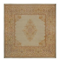Antique Amritsar Square Rug with Medallion and Floral Patterns from Rug & Kilim 