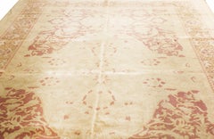 Antique Amritsar Transitional Beige and Burgundy Wool Rug by Rug & Kilim