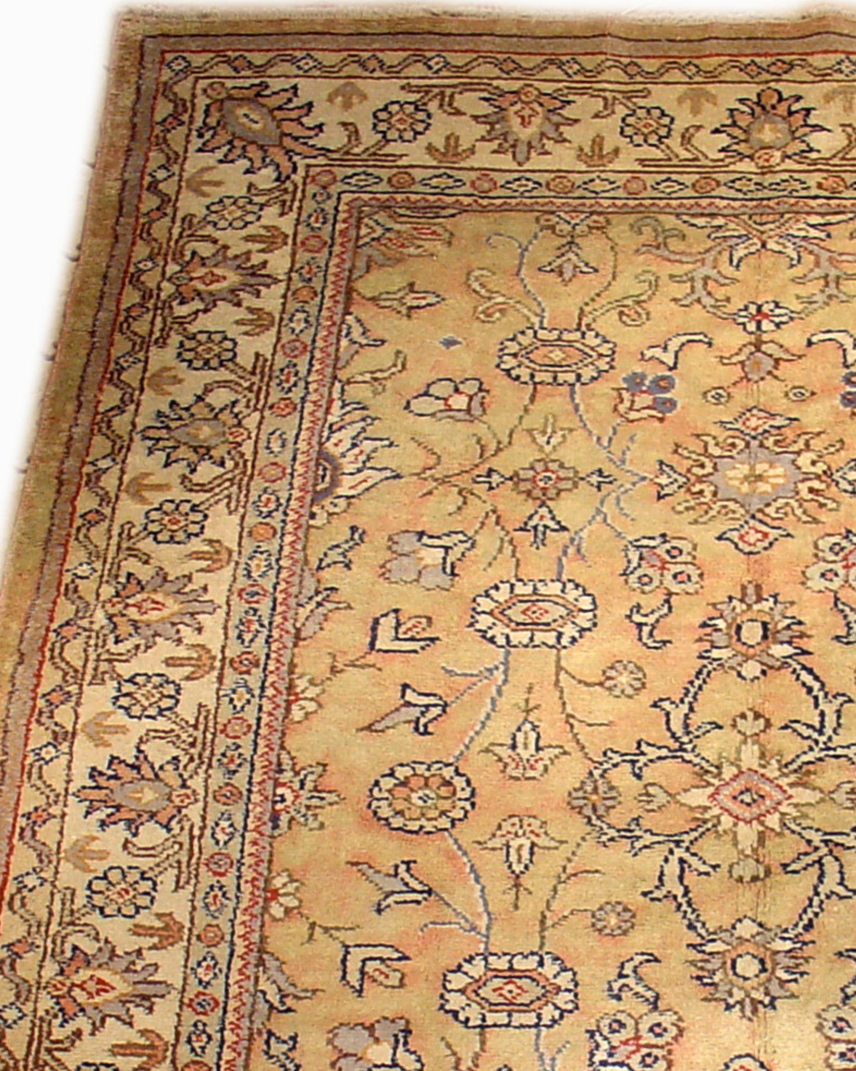 Turkish Antique Anataolian Oushak Rug, Early 20th Century For Sale