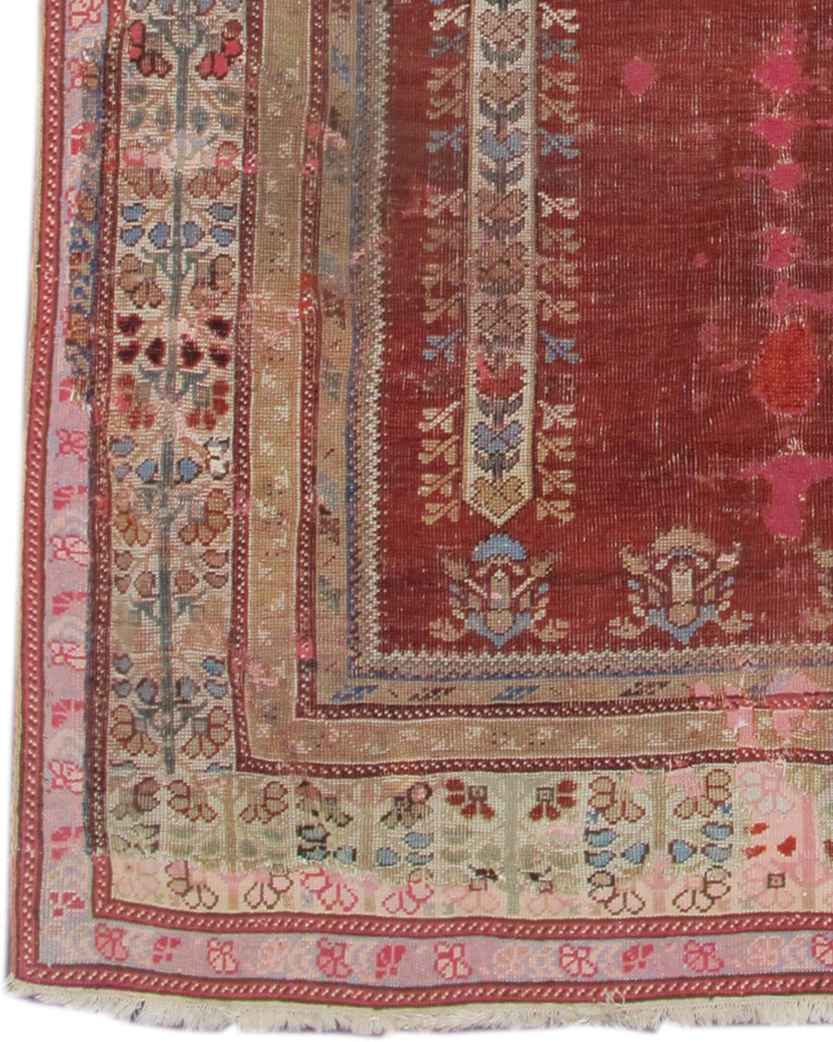 Turkish Antique Anatoian Kula Prayer Rug, 18th Century For Sale