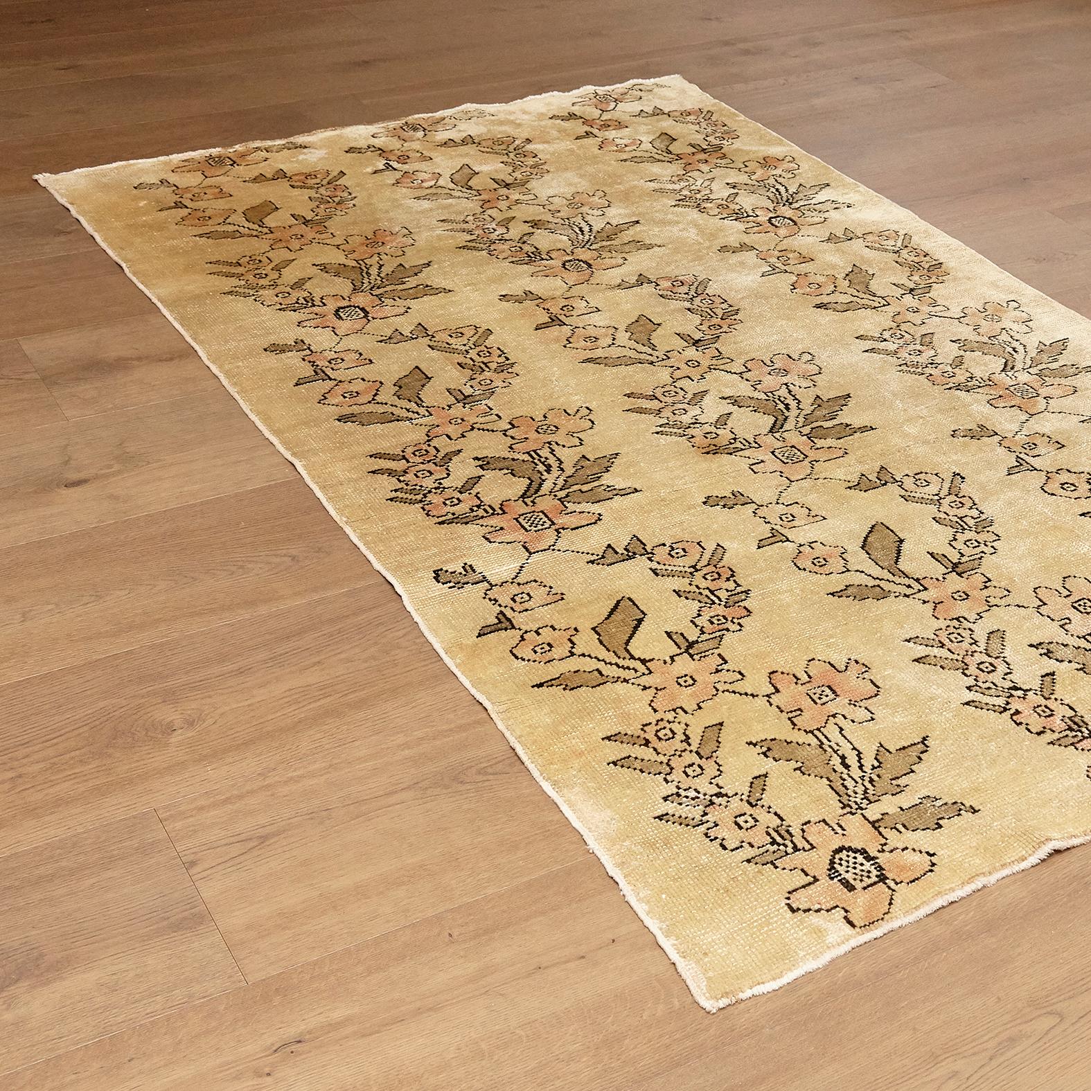 Antique Anatole Turkey Hand Knotted Art Deco Wool Rug, circa 1940 2