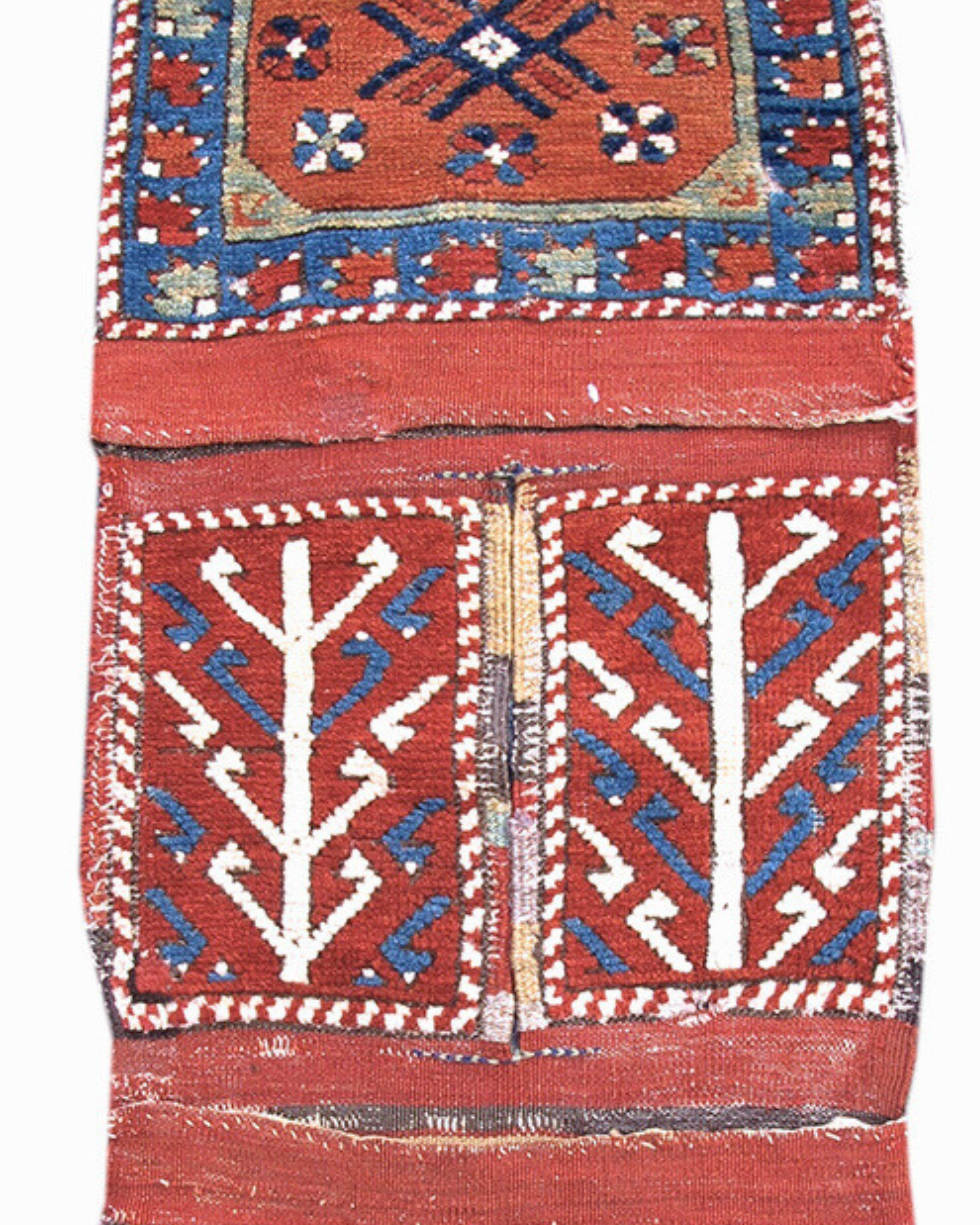 Hand-Woven Antique Anatolian Bergama Heybe Bags, Late 19th Century For Sale