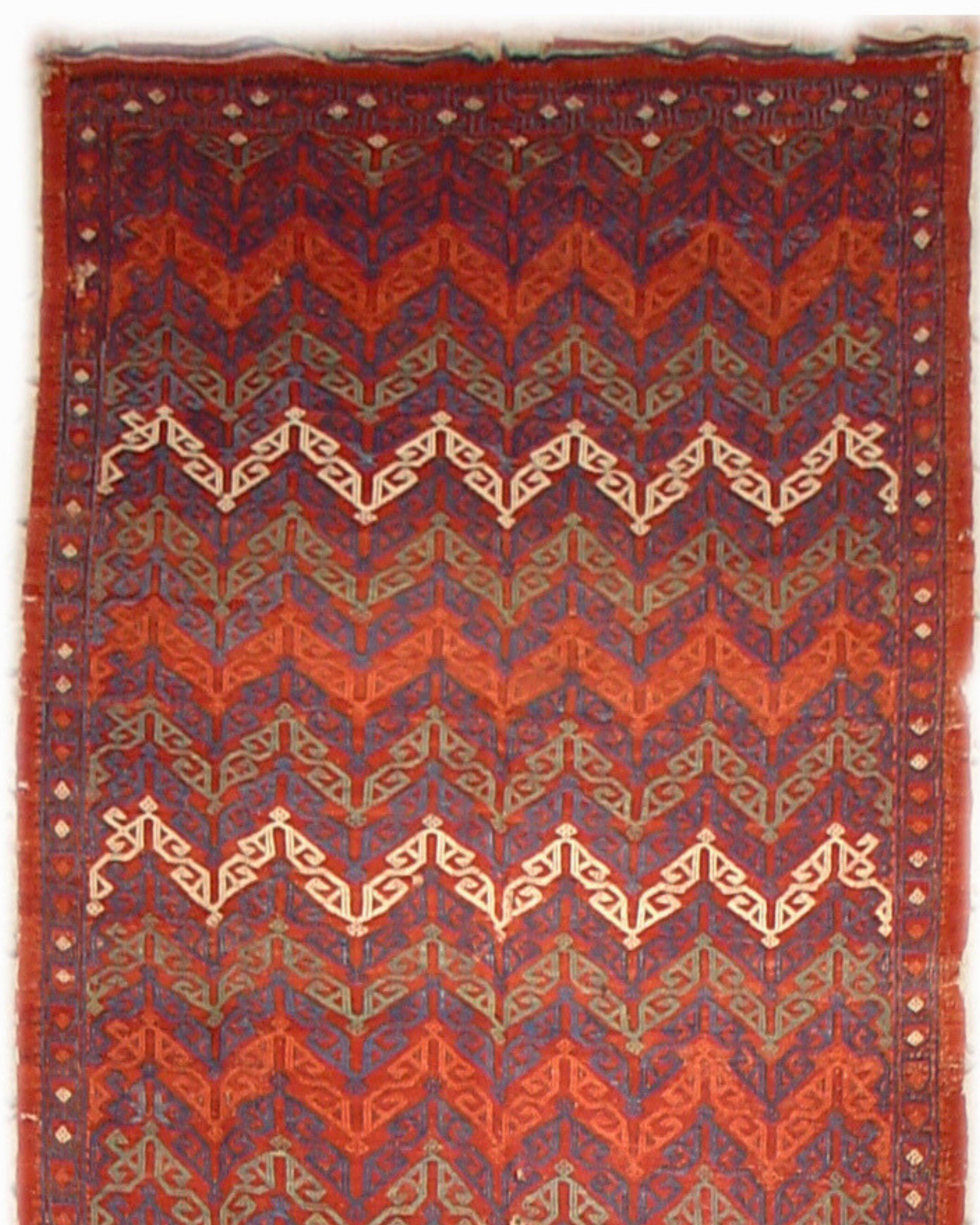 Antiker anatolischer Bergama-Jajim-Teppich, 19. Jahrhundert (Türkisch) im Angebot