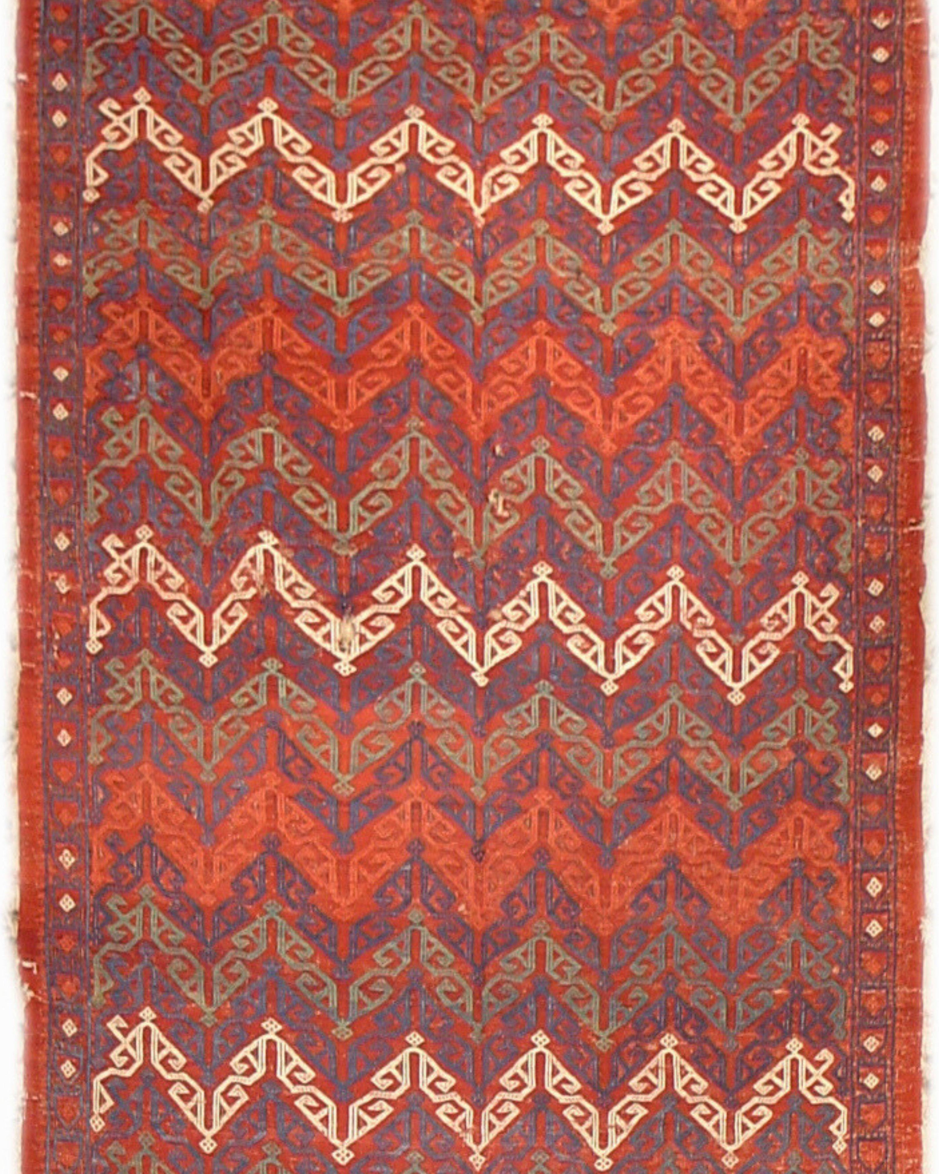 Antiker anatolischer Bergama-Jajim-Teppich, 19. Jahrhundert (Handgewebt) im Angebot