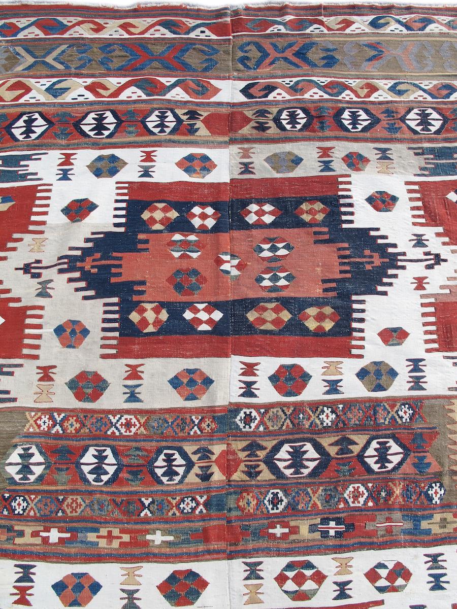 Hand-Woven Antique Anatolian Karapinar Kilim Rug, 19th Century For Sale