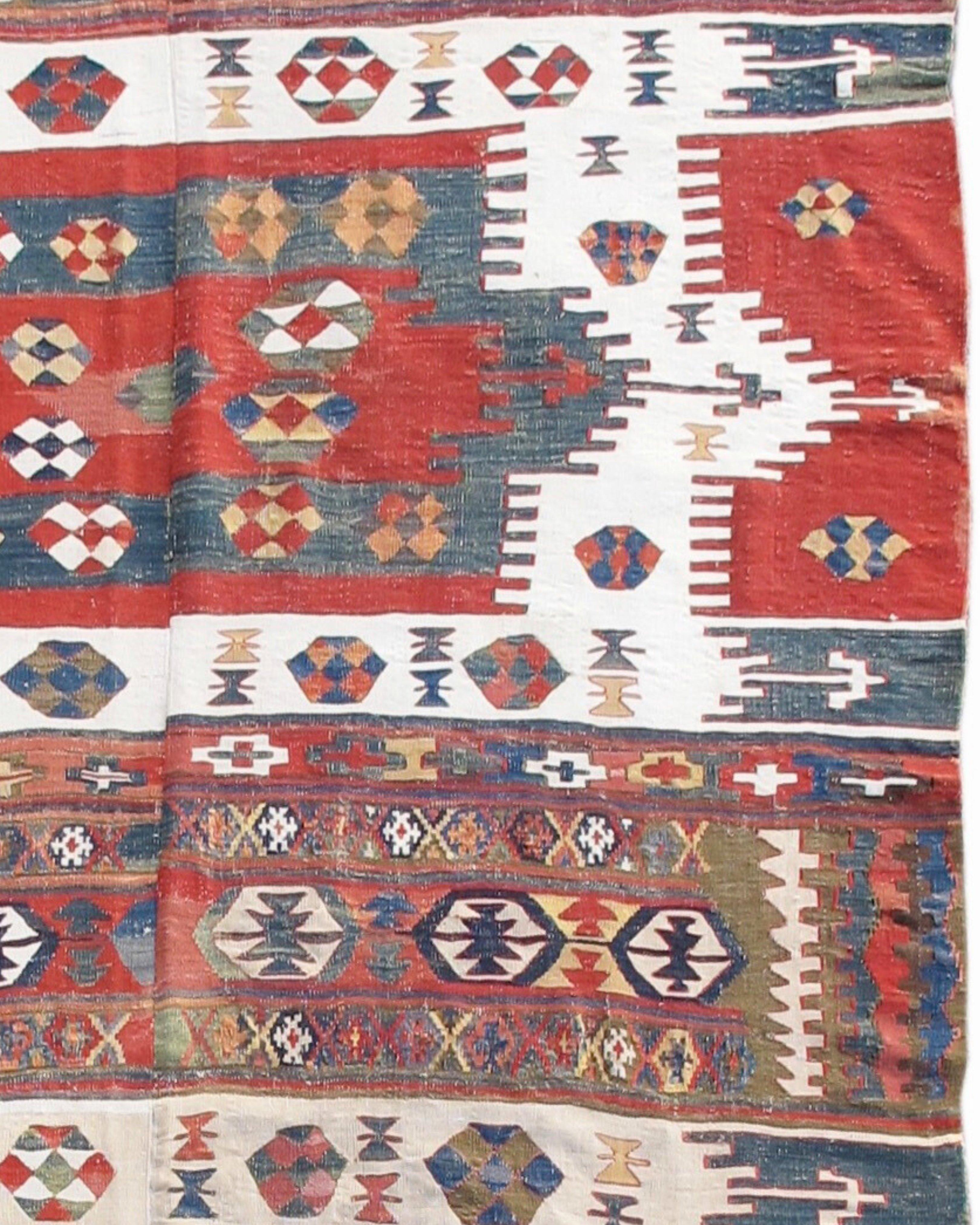 Wool Antique Anatolian Karapinar Kilim Rug, 19th Century For Sale