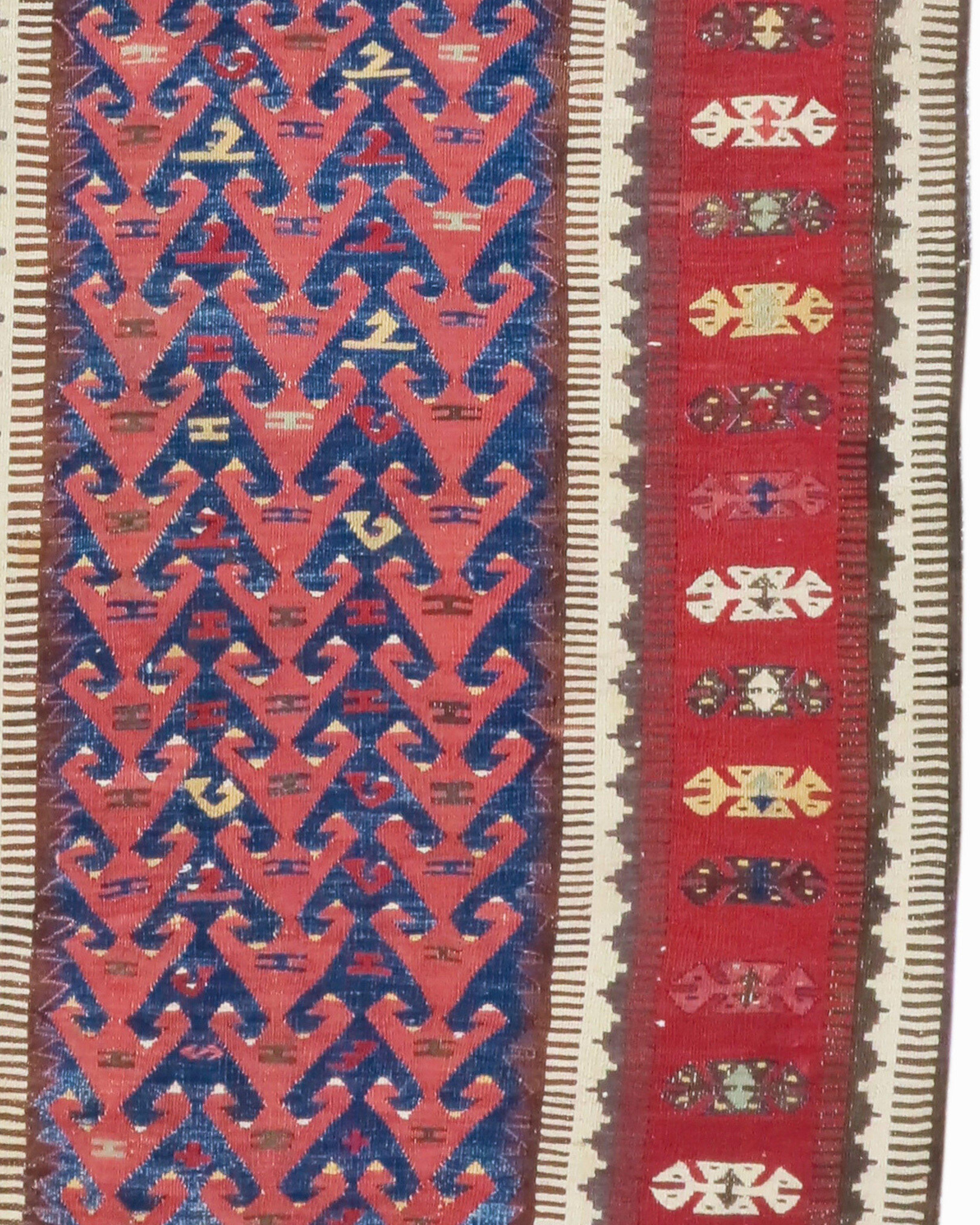 Hand-Woven Antique Anatolian Kilim Runner, 19th Century