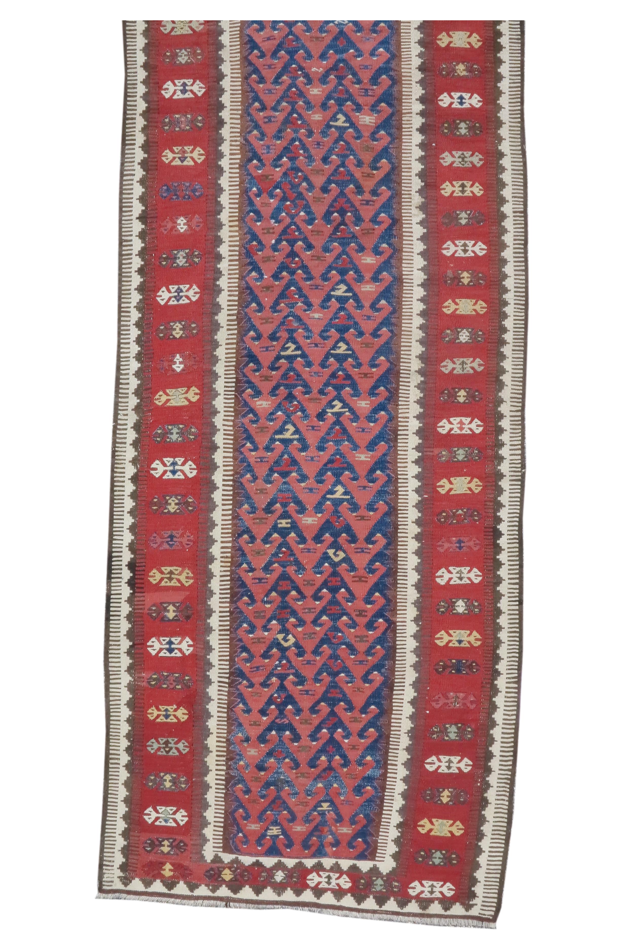 Wool Antique Anatolian Kilim Runner, 19th Century