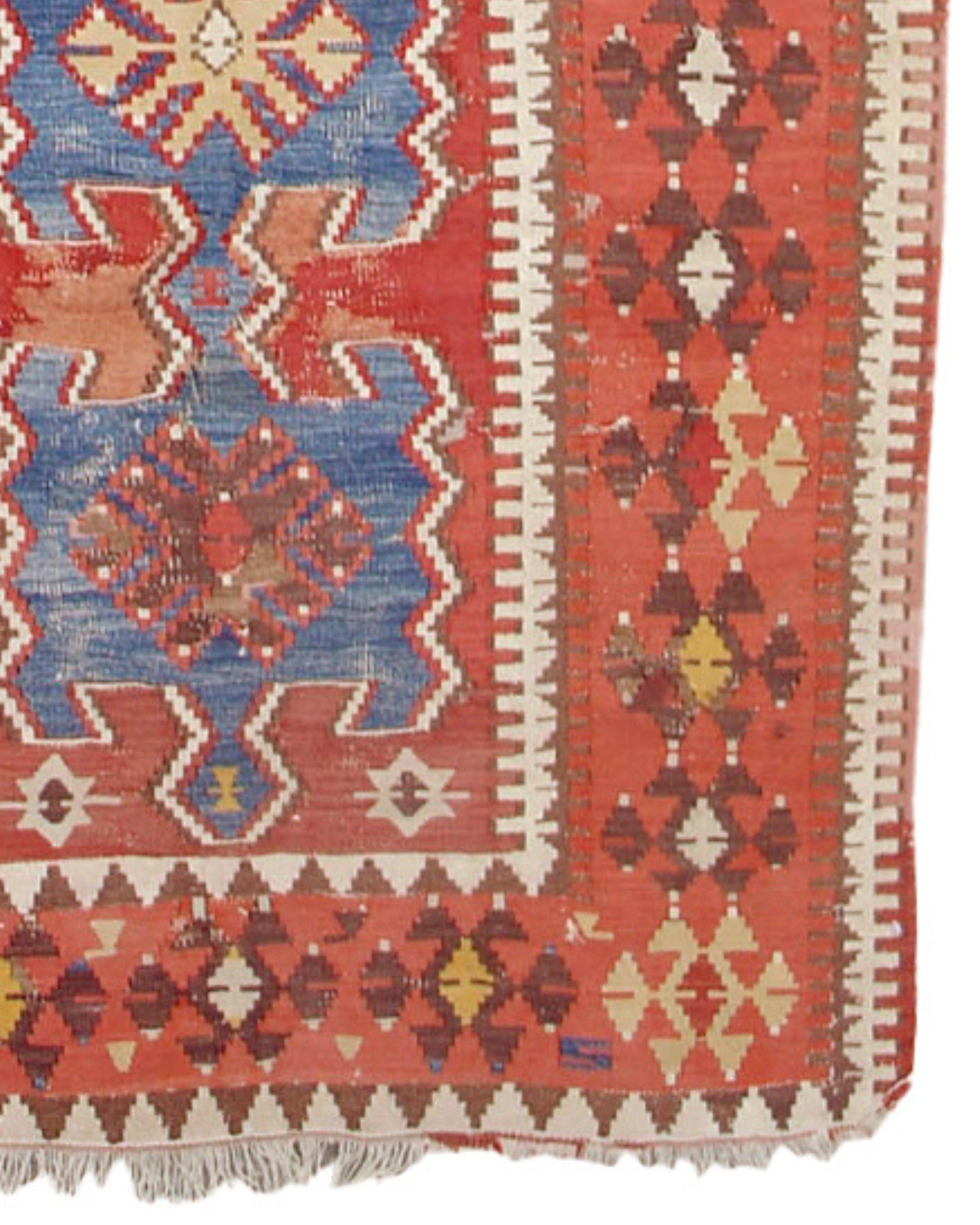 Hand-Knotted Antique Anatolian Kilim Runner Rug, 19th Century For Sale