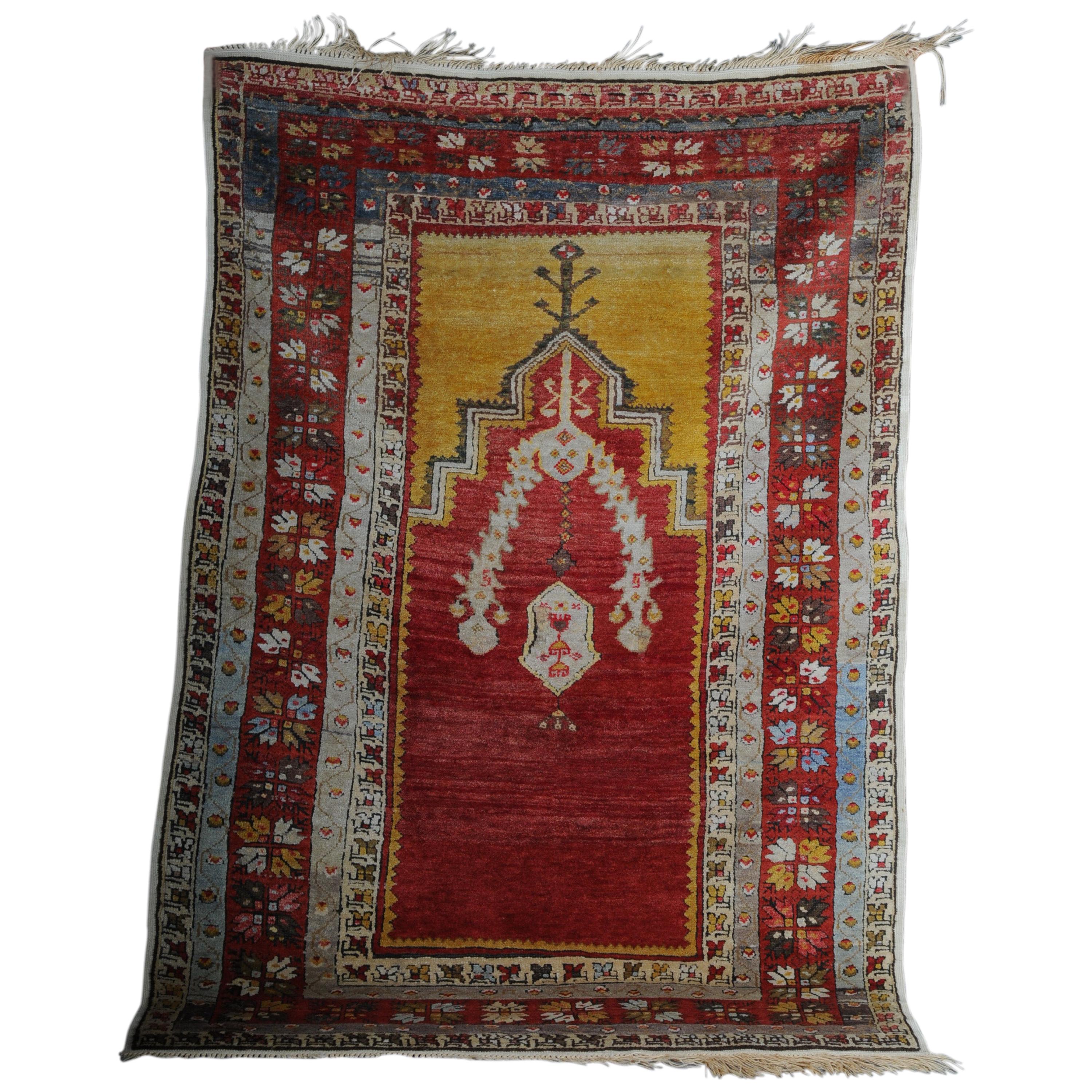 Antique Anatolian Konya Prayer Bridge / Carpet from circa 1920 For Sale