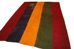 Antique Anatolian Minimalist Striped Perdeh Kilim Rug