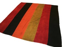 Antique Anatolian Minimalist Striped Perdeh Kilim Rug
