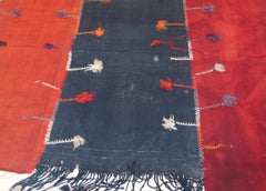 Antique Anatolian Minimalist Striped Perdeh Kilim Rug