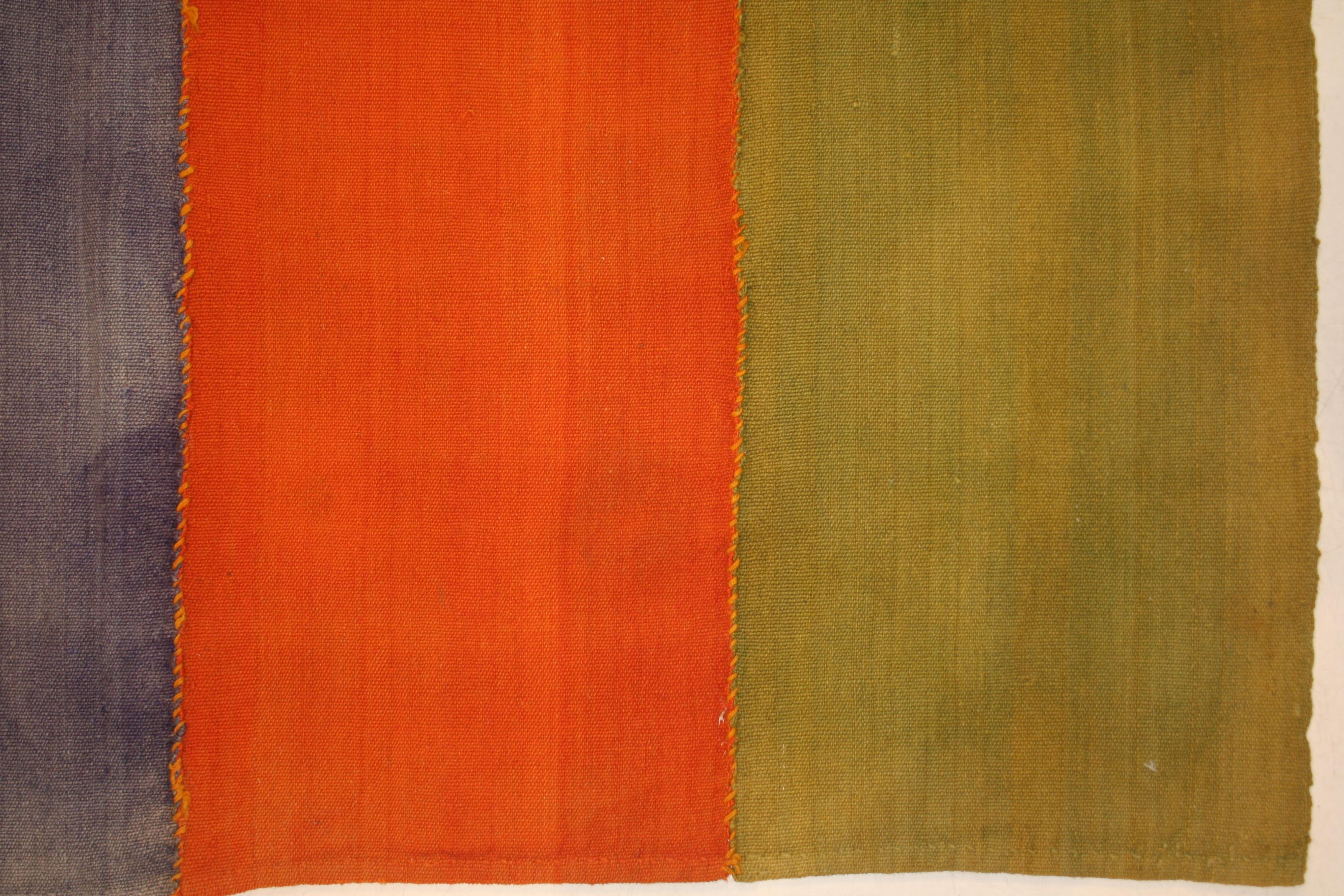 Turco Antico tappeto minimalista anatolico a strisce Perdeh Kilim in vendita