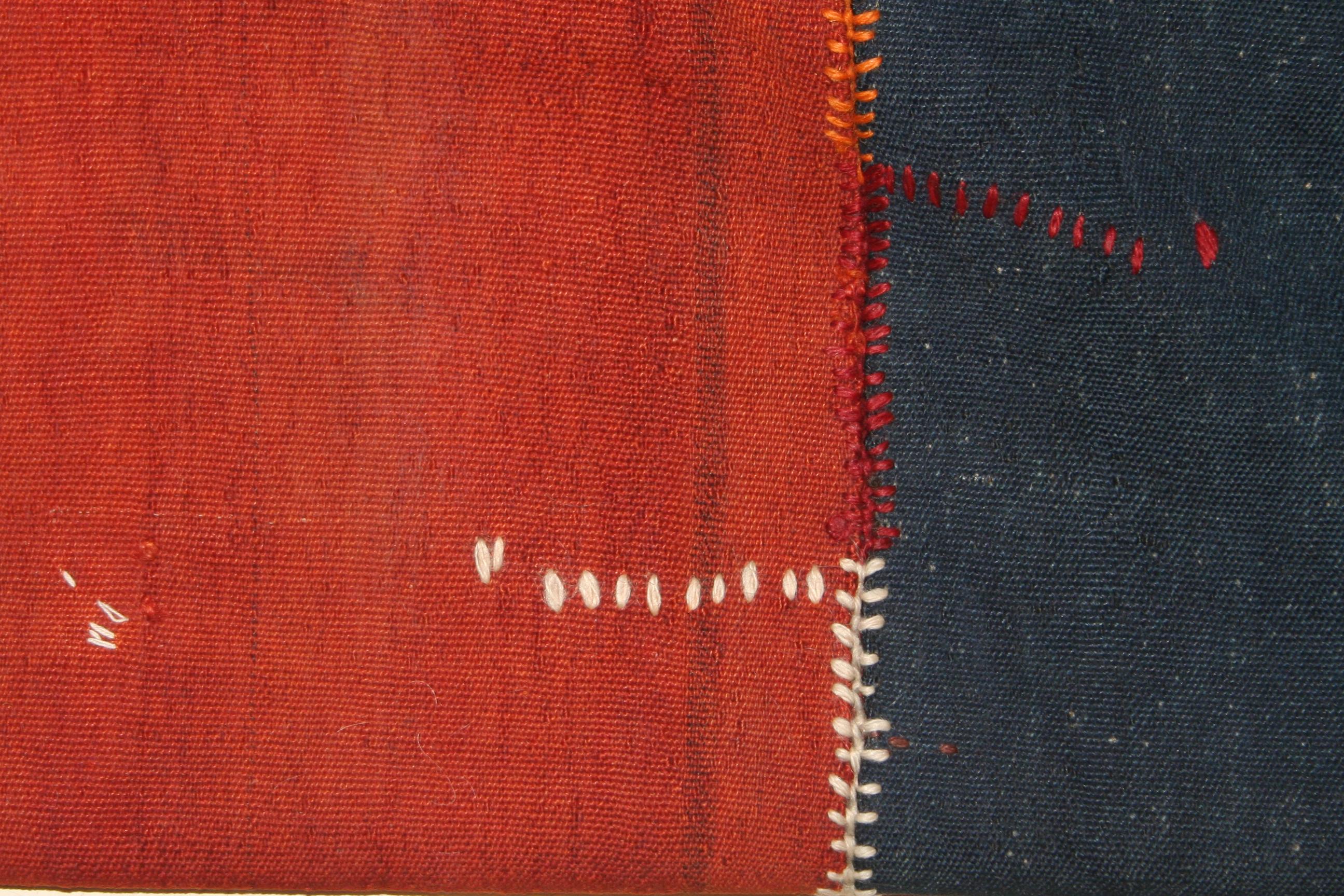 20th Century Antique Anatolian Minimalist Striped Perdeh Kilim Rug For Sale