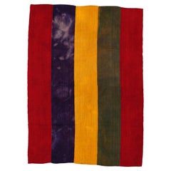 Antique Anatolian Minimalist Striped Perdeh Kilim Rug