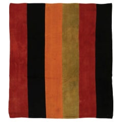 Antique Anatolian Minimalist Striped Perdeh Kilim Rug