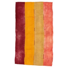 Antique Anatolian Minimalist Striped Perdeh Kilim Rug