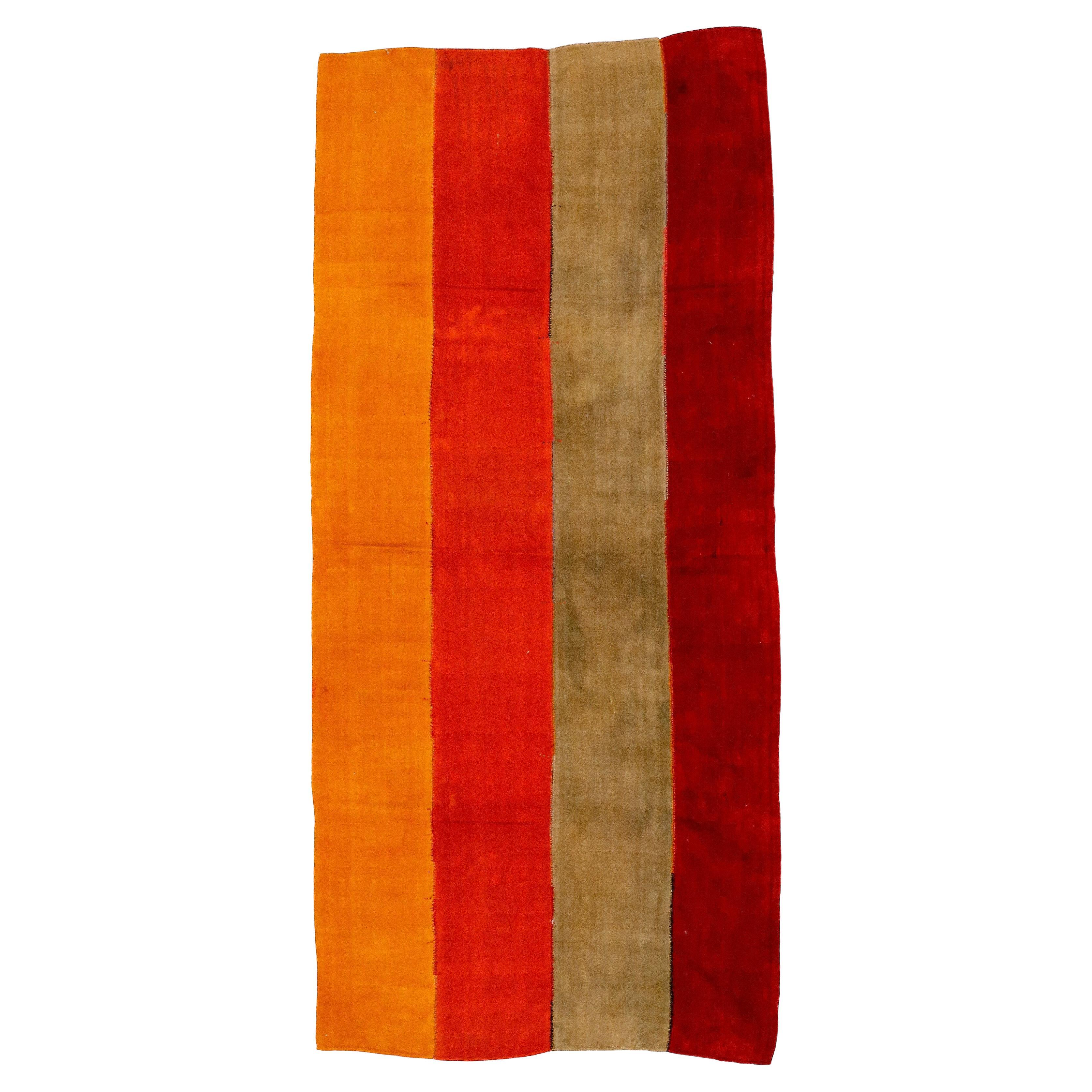 Antico tappeto minimalista anatolico a strisce Perdeh Kilim in vendita