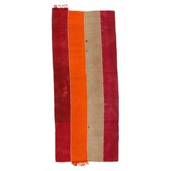 Antique Anatolian Minimalist Striped Perdeh Kilim Rug