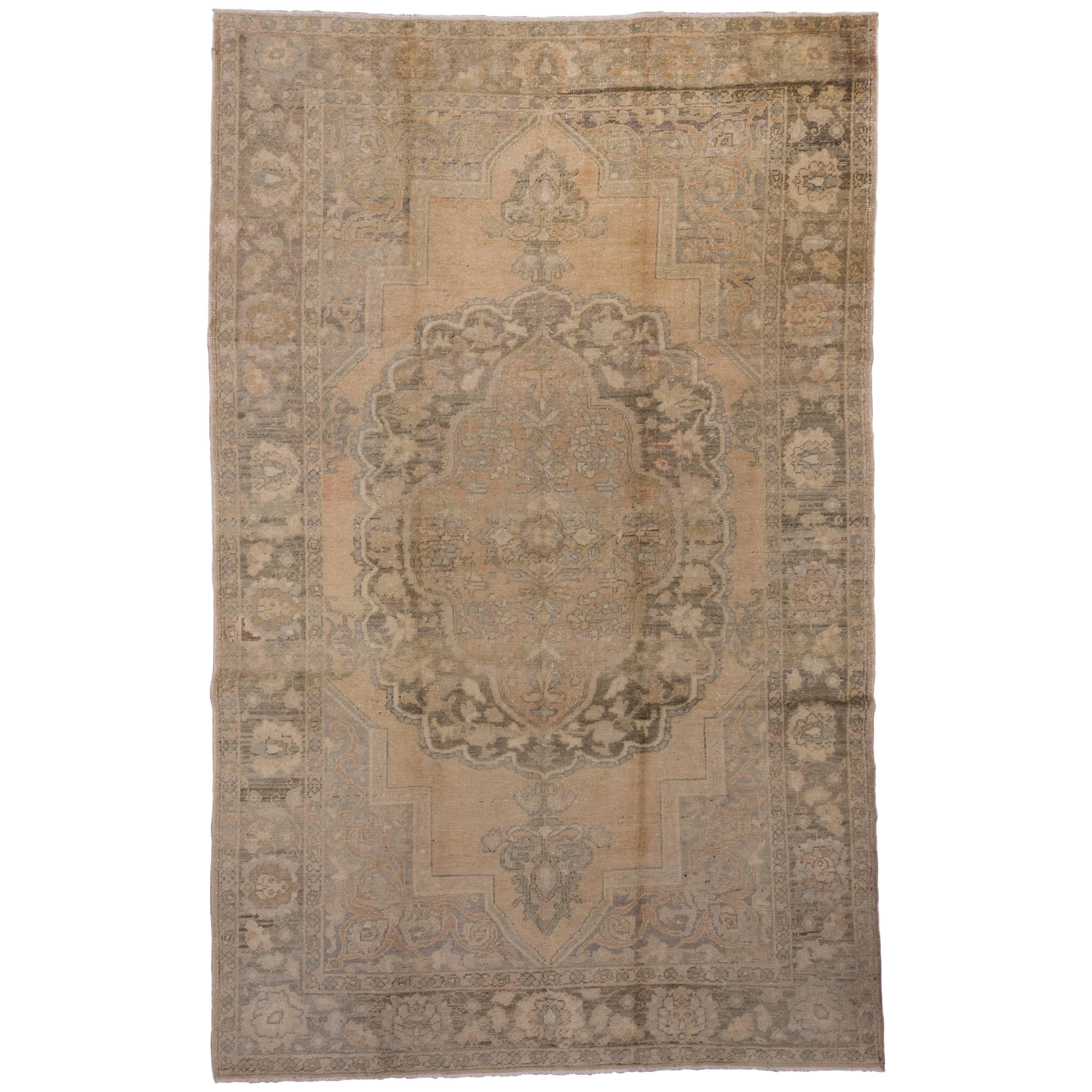 Antique Anatolian Oushak Carpet For Sale
