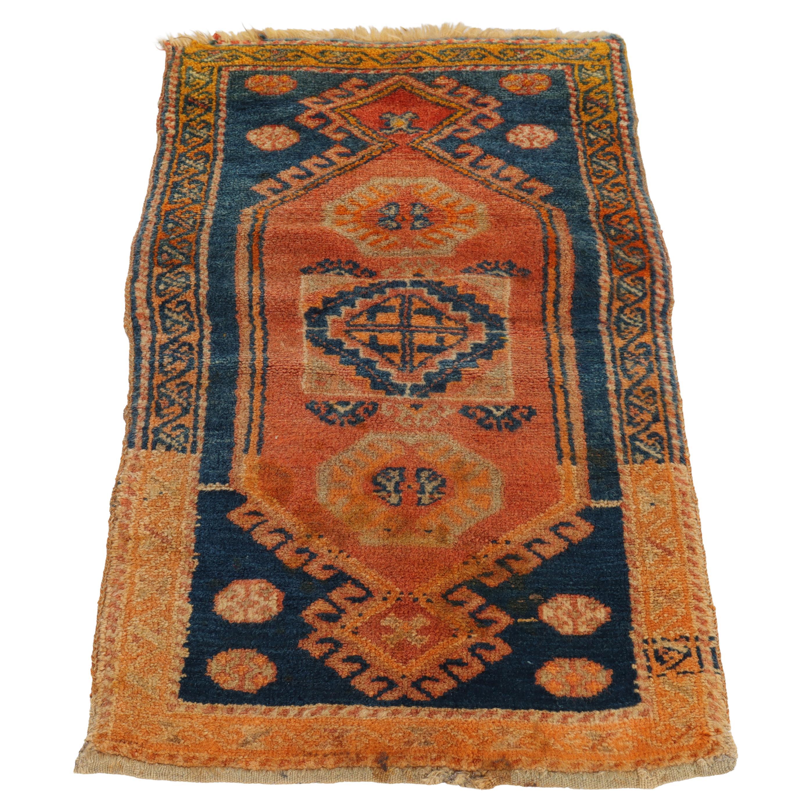 Antique Anatolian Persian Wool Throw Rug C1910
