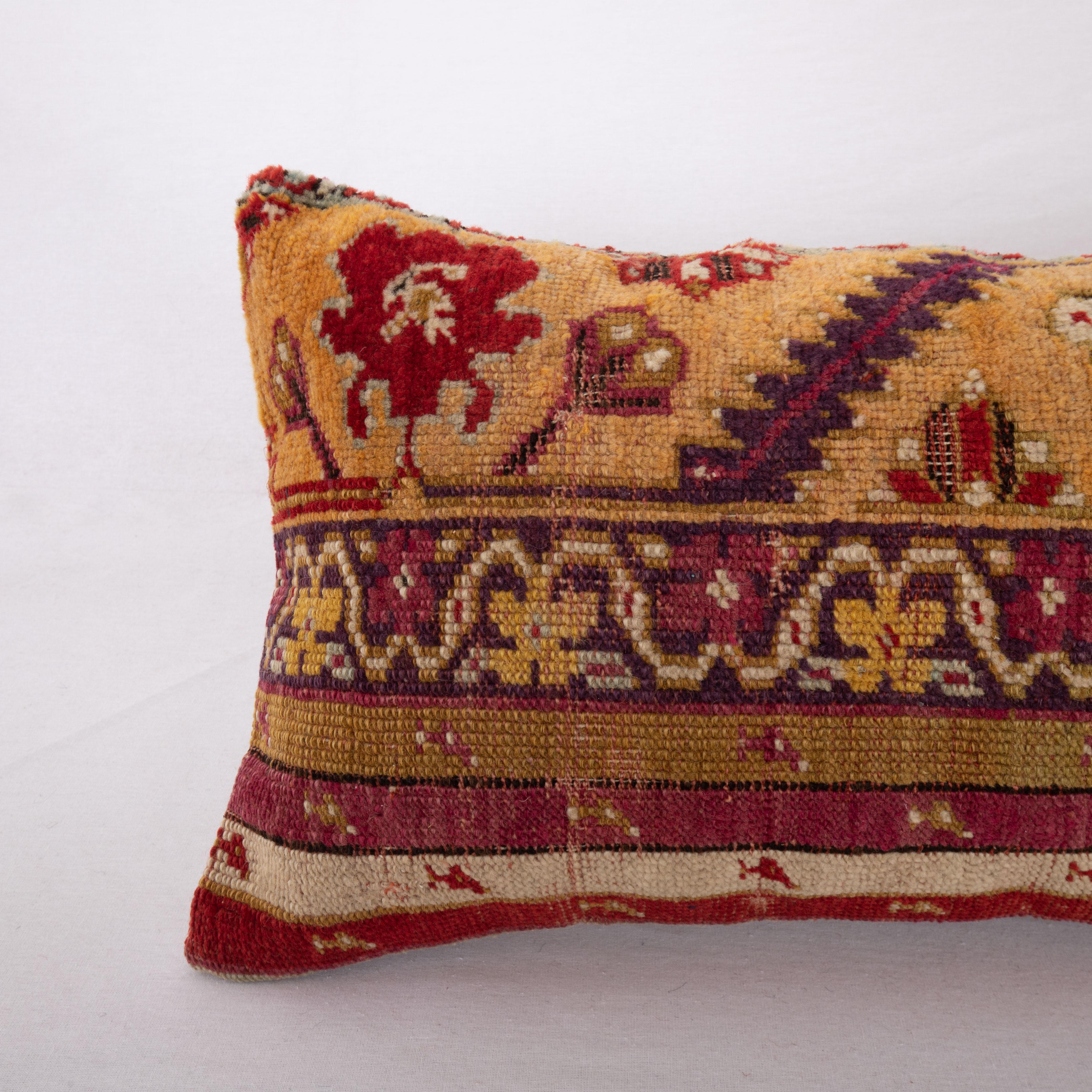 Rustic Antique Anatolian Rug Pillow Cover, 19th C For Sale