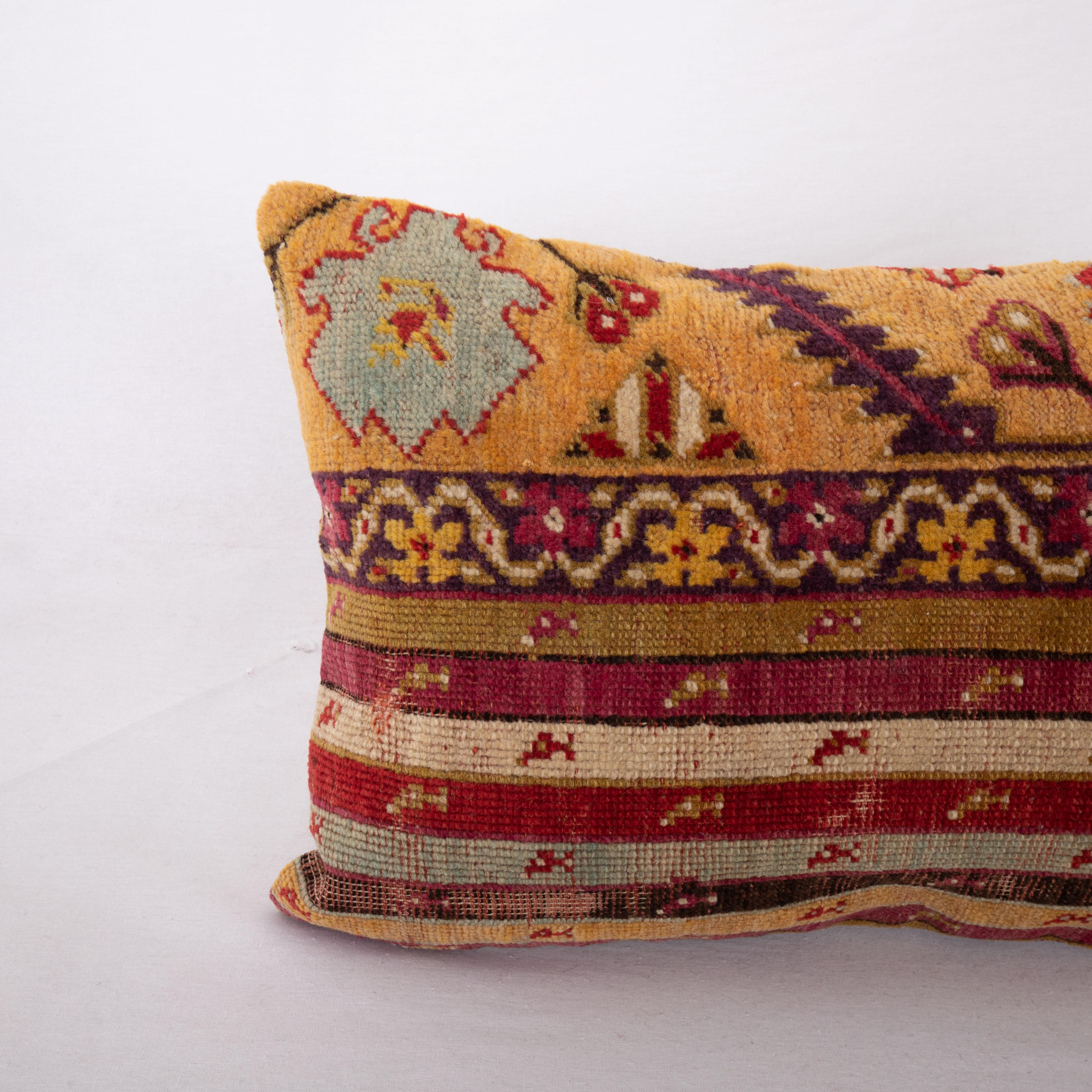 Rustic Antique Anatolian Rug Pillow Cover, 19th C For Sale