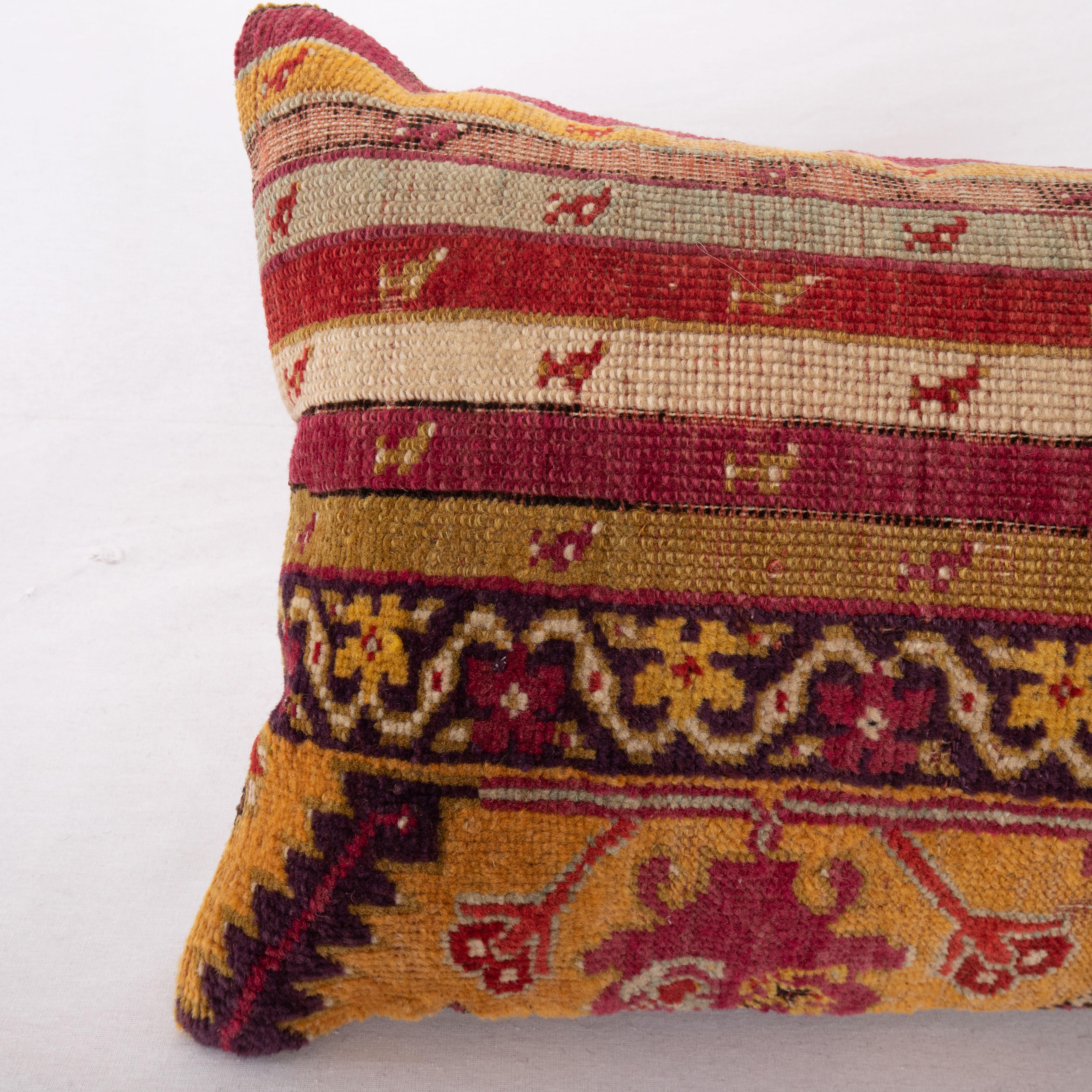Folk Art Antique Anatolian Rug Pillow Cover, 19th C For Sale