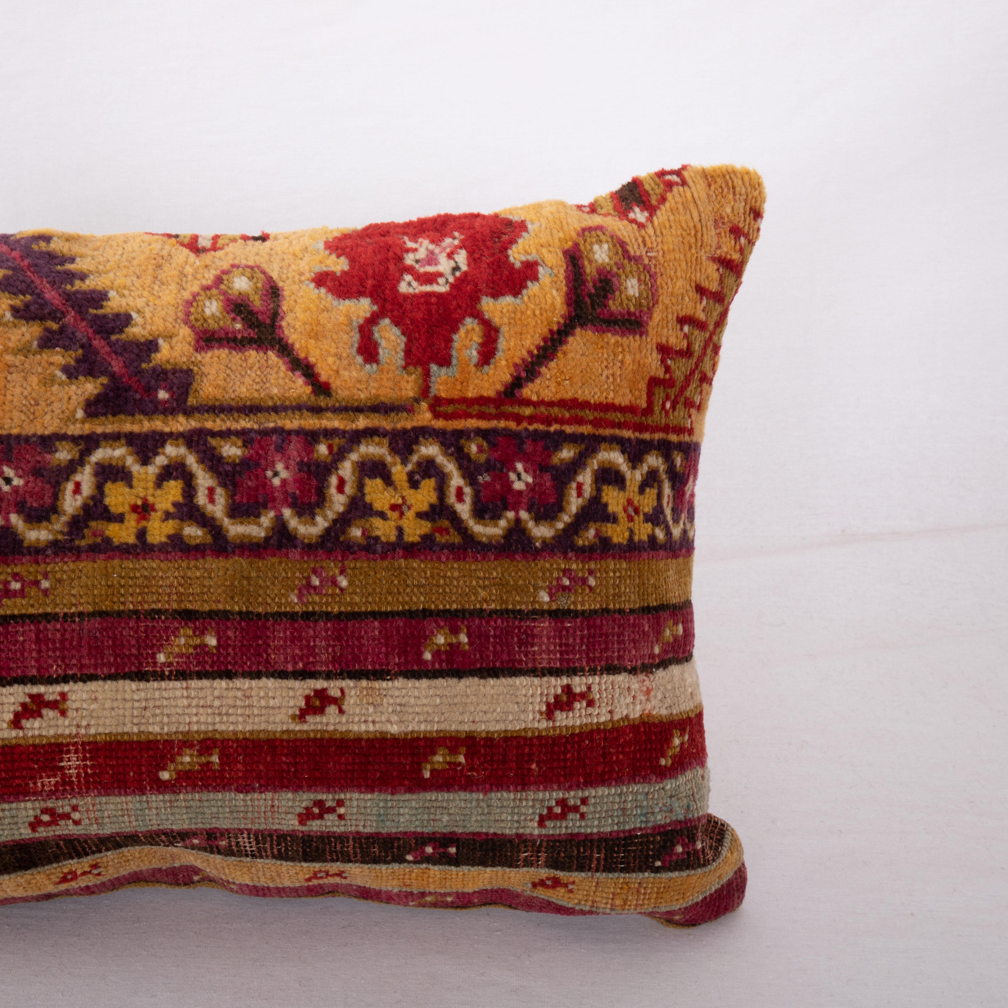 Turkish Antique Anatolian Rug Pillow Cover, 19th C For Sale