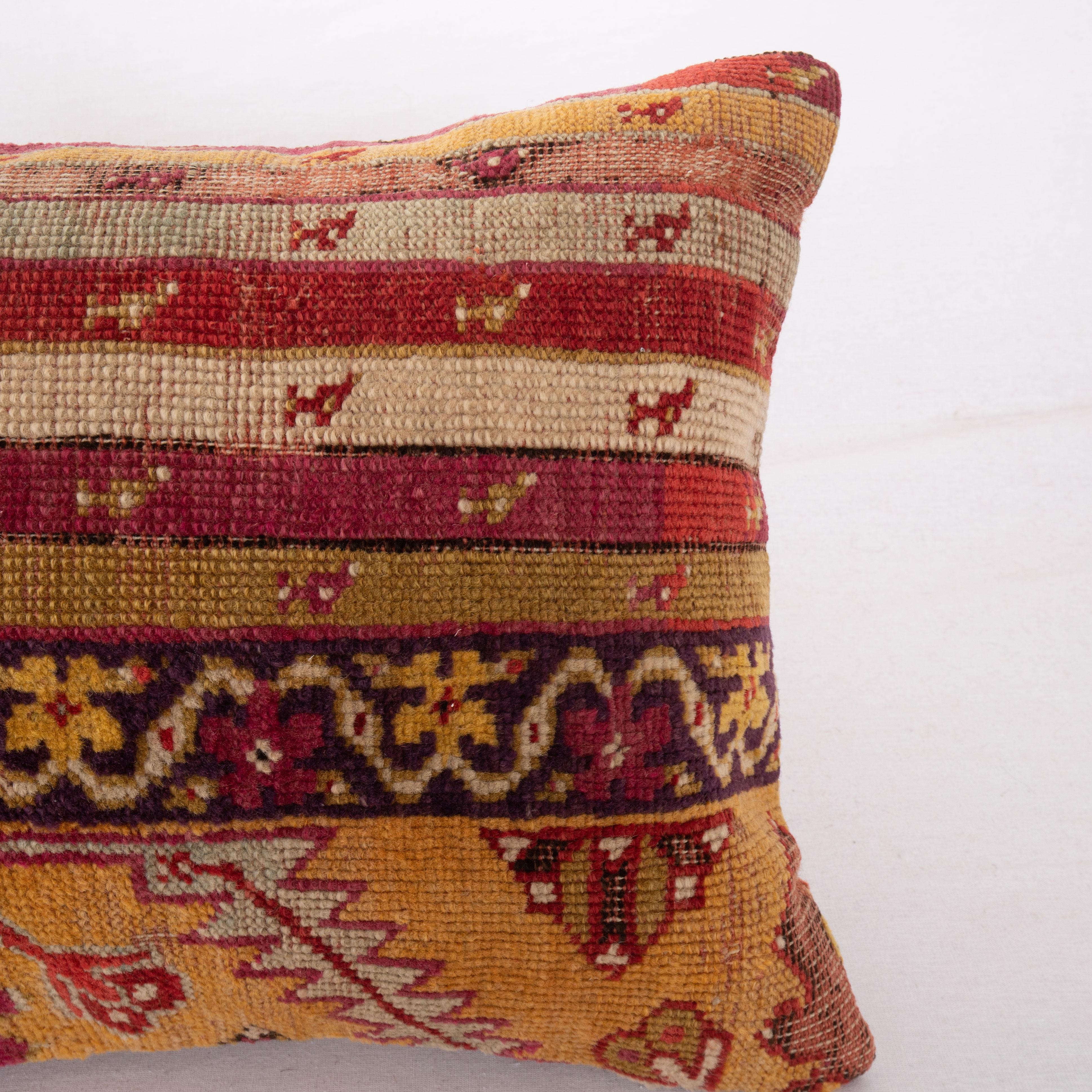 Turkish Antique Anatolian Rug Pillow Cover, 19th C For Sale