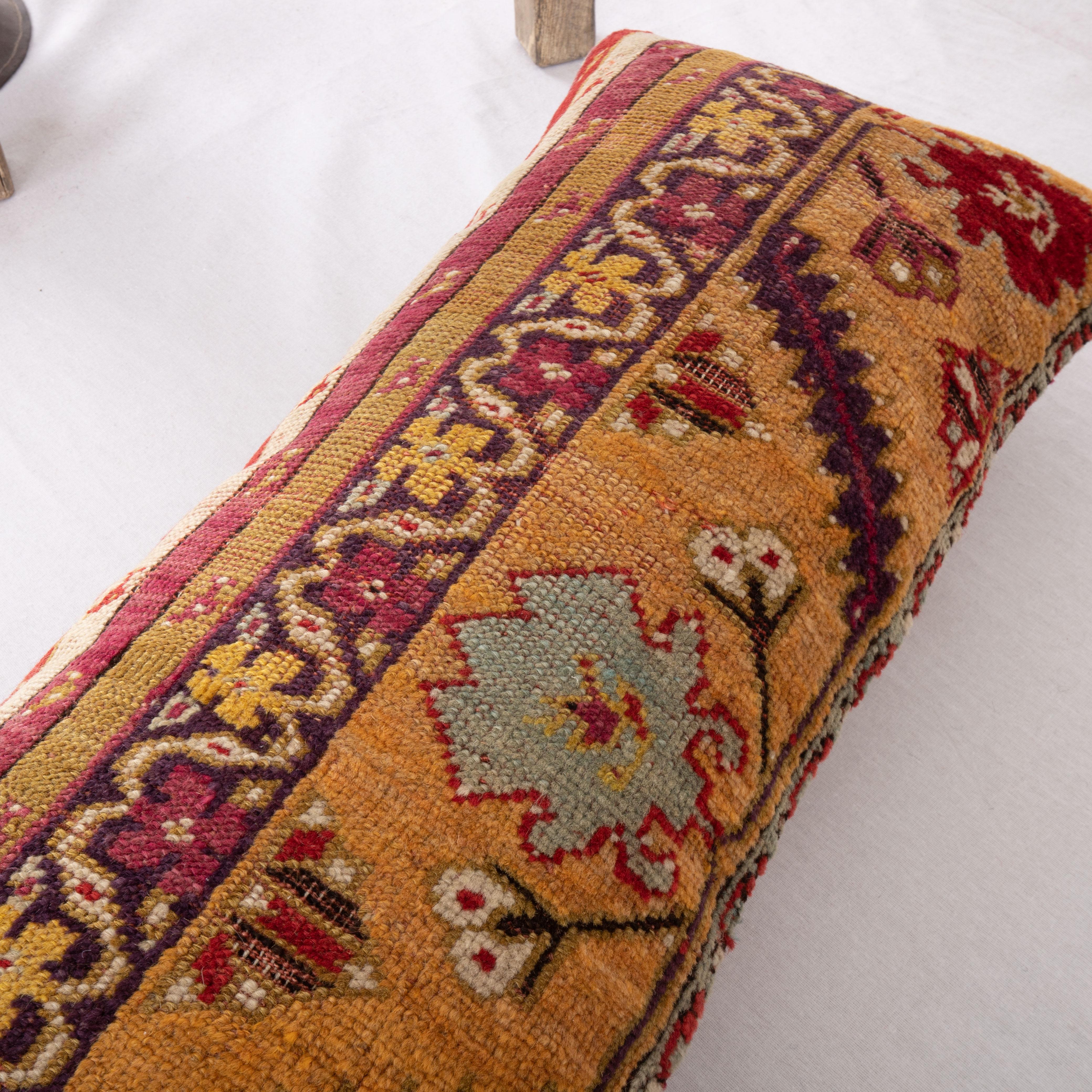 Hand-Woven Antique Anatolian Rug Pillow Cover, 19th C For Sale