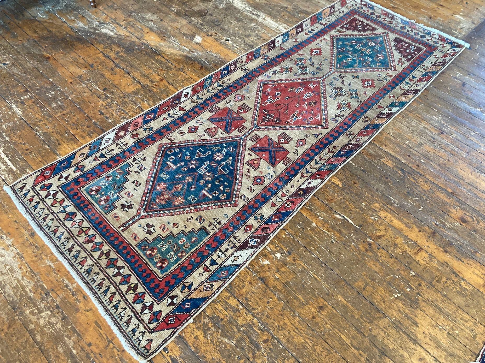Wool Antique Anatolian Runner 2.89m X 1.04m For Sale