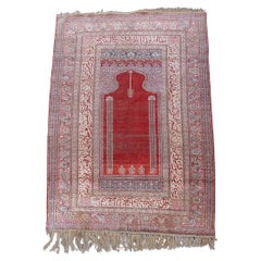 Antique Anatolian Silk Sivas Rug, Early 20th Century
