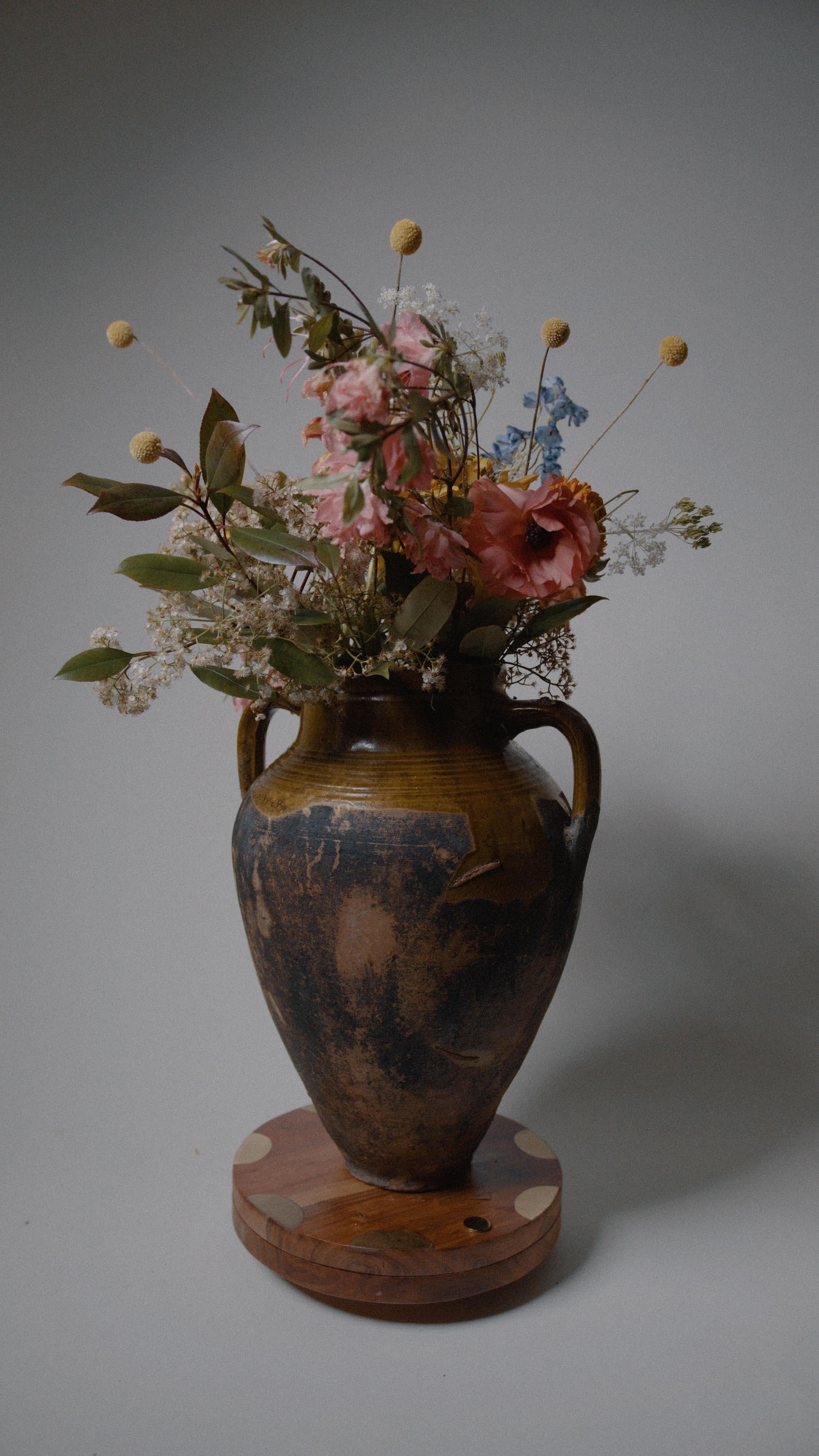 Antique Konya, Anatolia, Turkish Clay Pot Large Rustic Floor 9