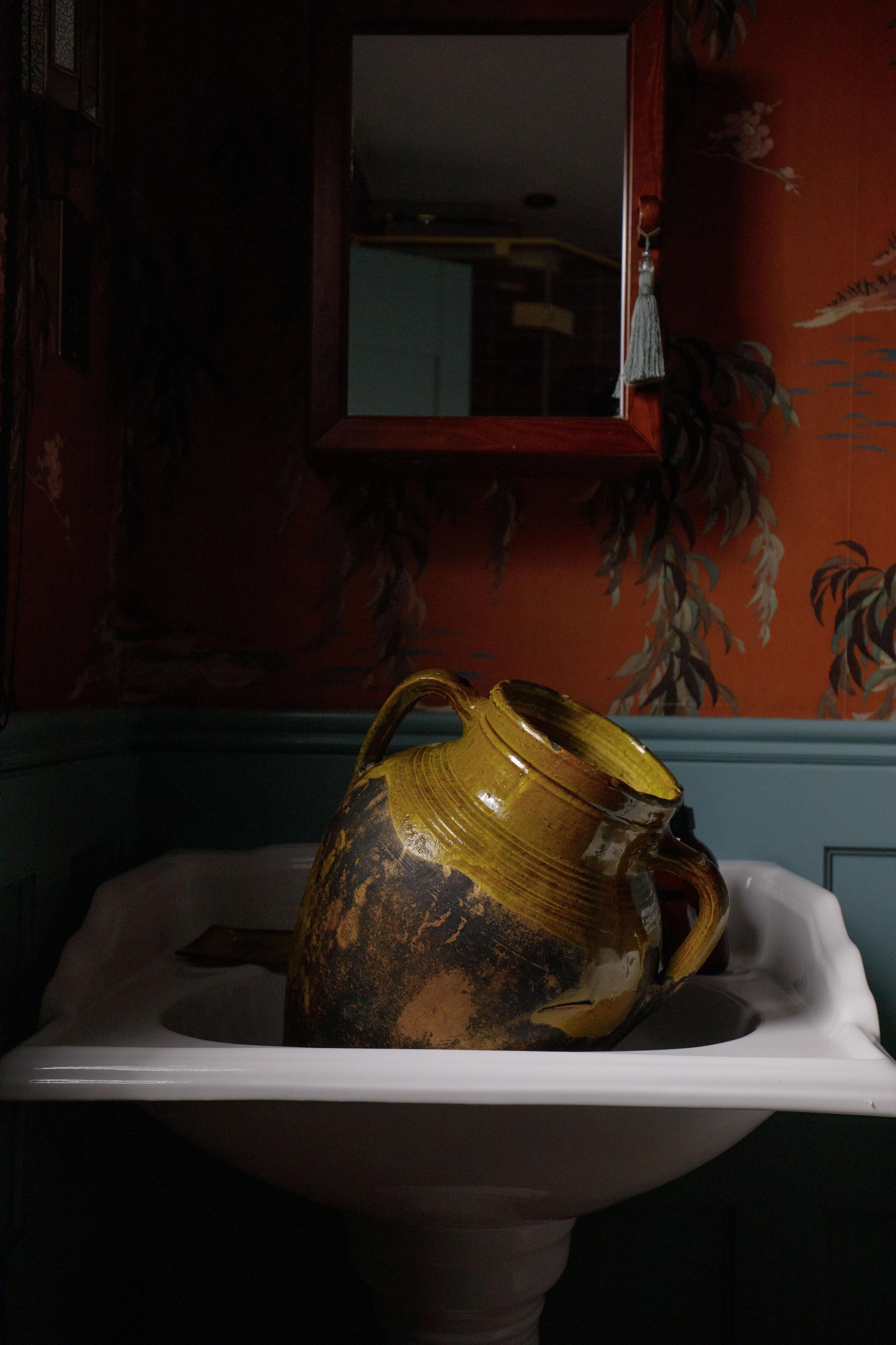 Antique Konya, Anatolia, Turkish Clay Pot Large Rustic Floor 6