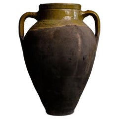 Ancien pot d'argile turc de Konya, Anatolie, grand sol rustique 