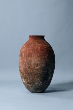 Antigua vasija de terracota de Anatolia, cerámica de principios del siglo XX hecha a mano