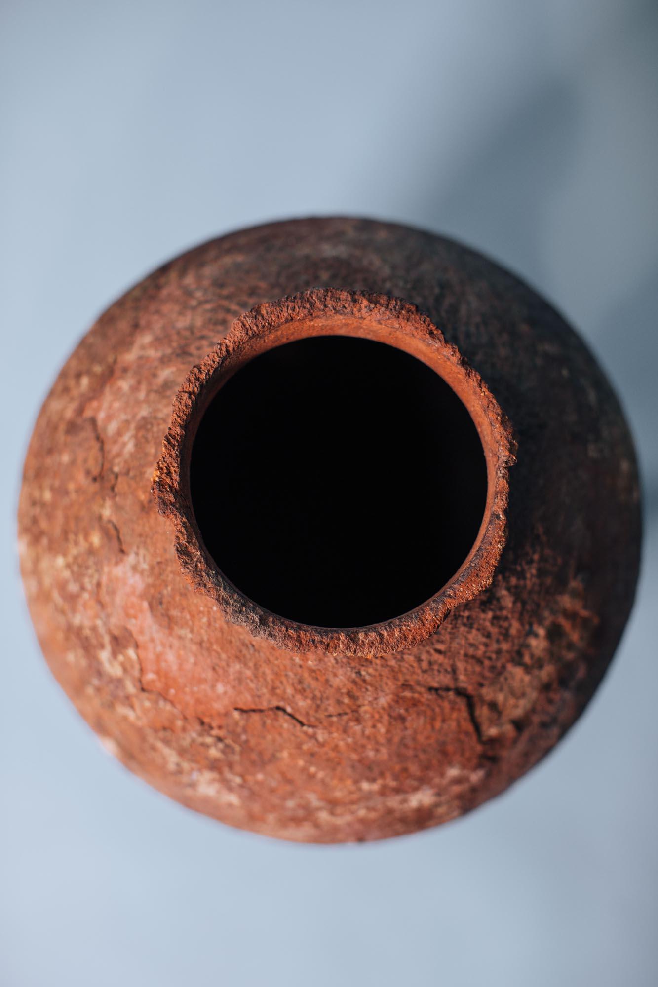 Mid-20th Century Antique Anatolian Terracotta Vessel, Early 20th Century Hand-Thrown Pottery For Sale